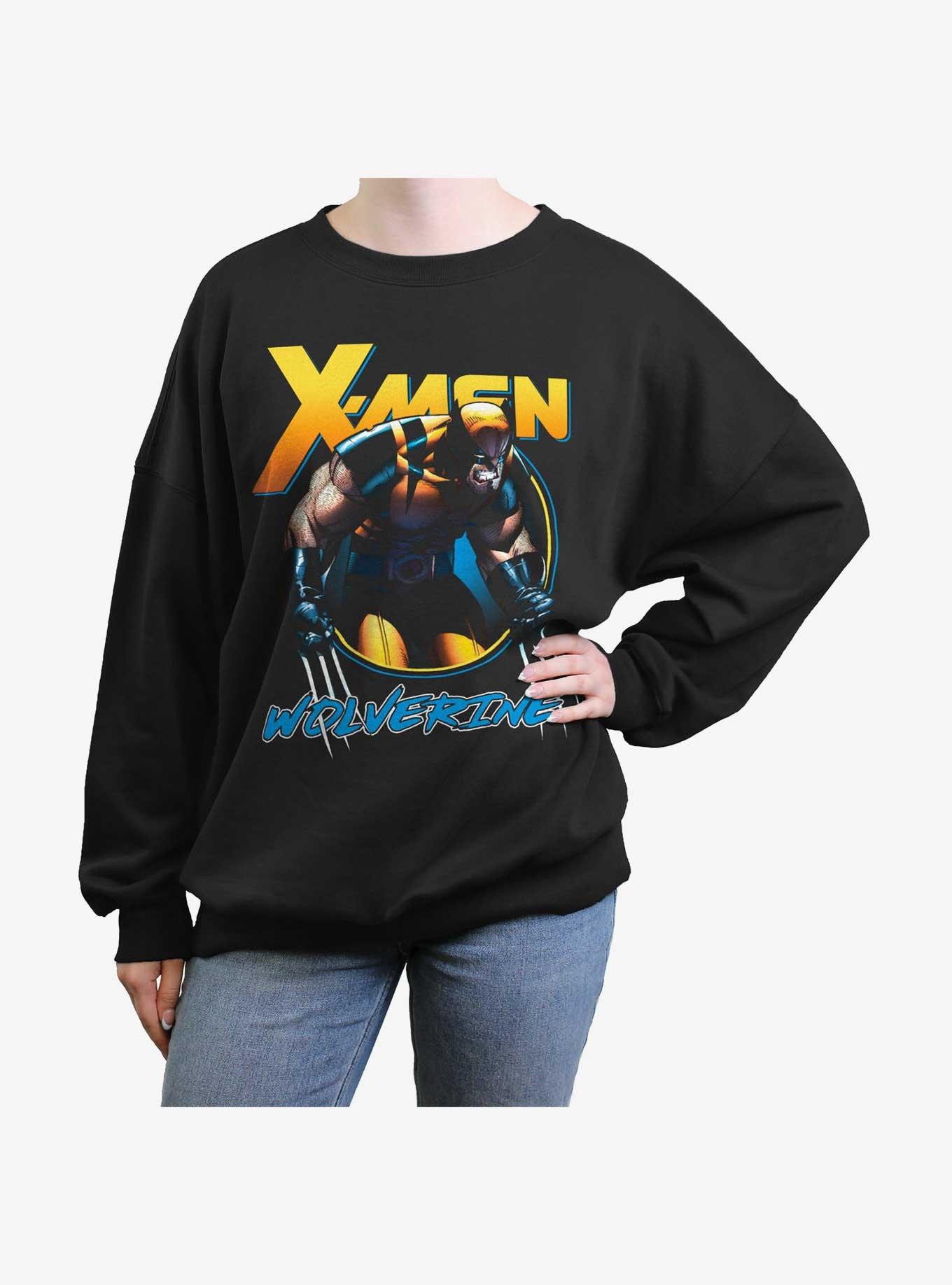 Wolverine Angry Logan Girls Oversized Sweatshirt, BLACK, hi-res