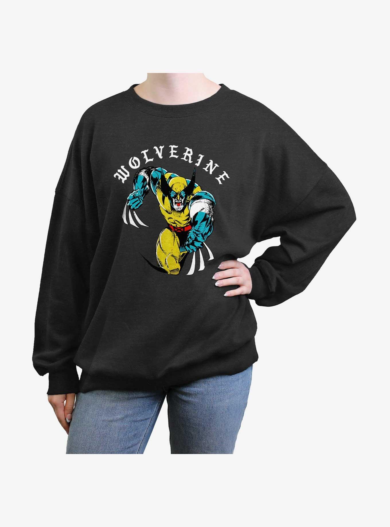 Wolverine Homeslice Girls Oversized Sweatshirt, CHAR HTR, hi-res