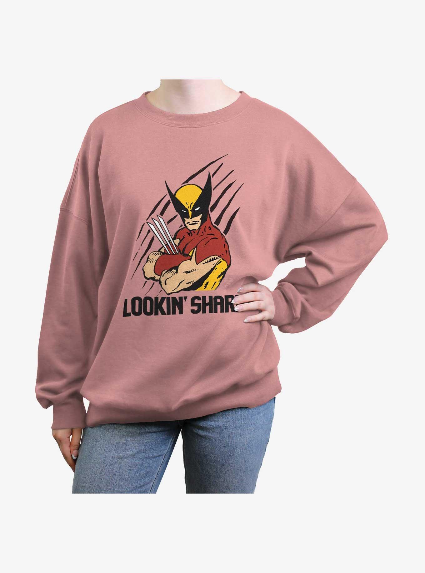 Wolverine Lookin' Sharp Girls Oversized Sweatshirt, DESERTPNK, hi-res