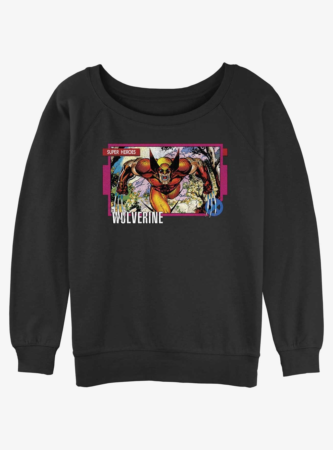 Wolverine Super Hero Womens Slouchy Sweatshirt, BLACK, hi-res