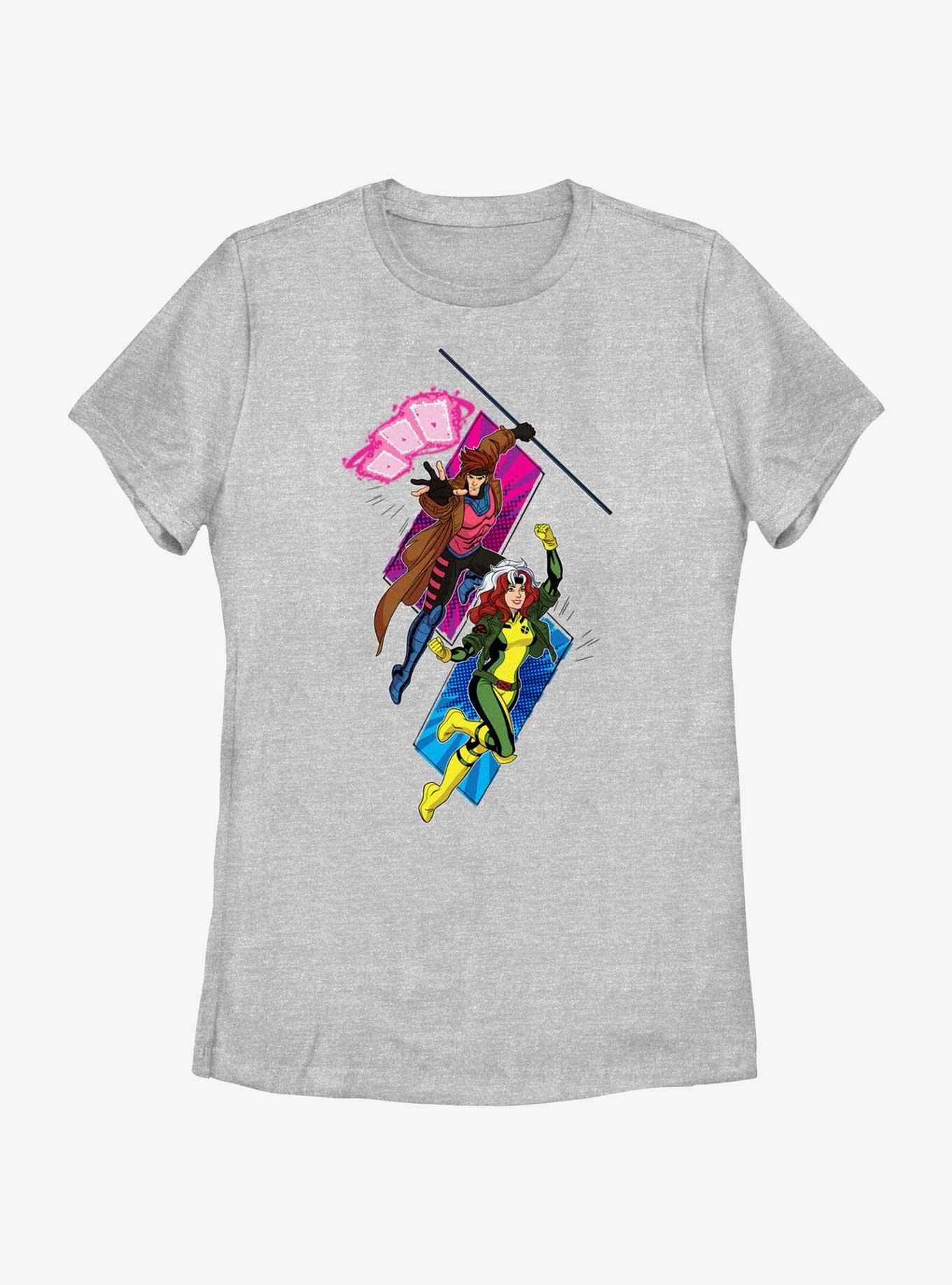 Marvel X-Men '97 Gambit And Rogue Attack Womens T-Shirt, ATH HTR, hi-res