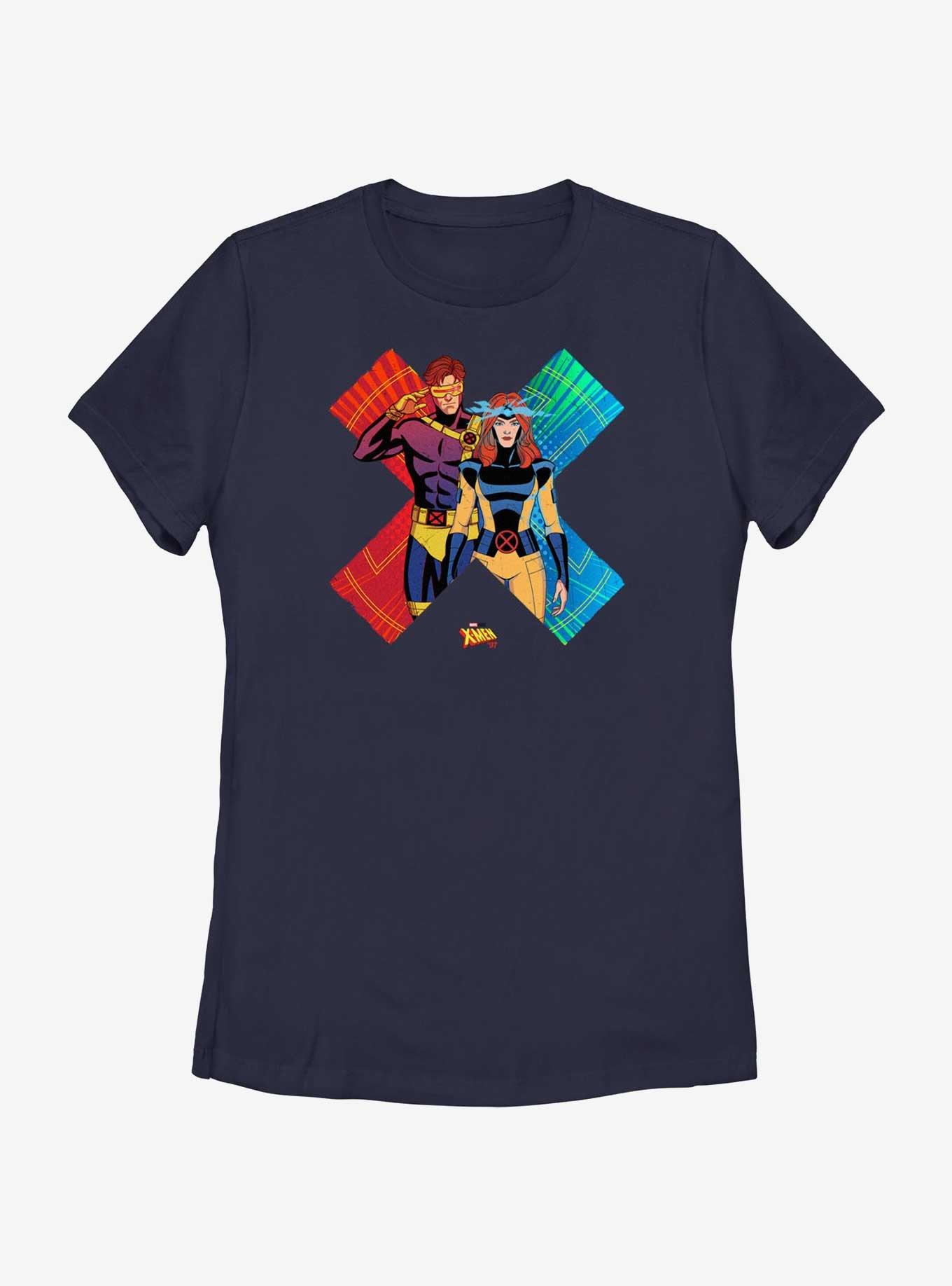 Marvel X-Men '97 Cyclops And Jean Grey Womens T-Shirt, NAVY, hi-res