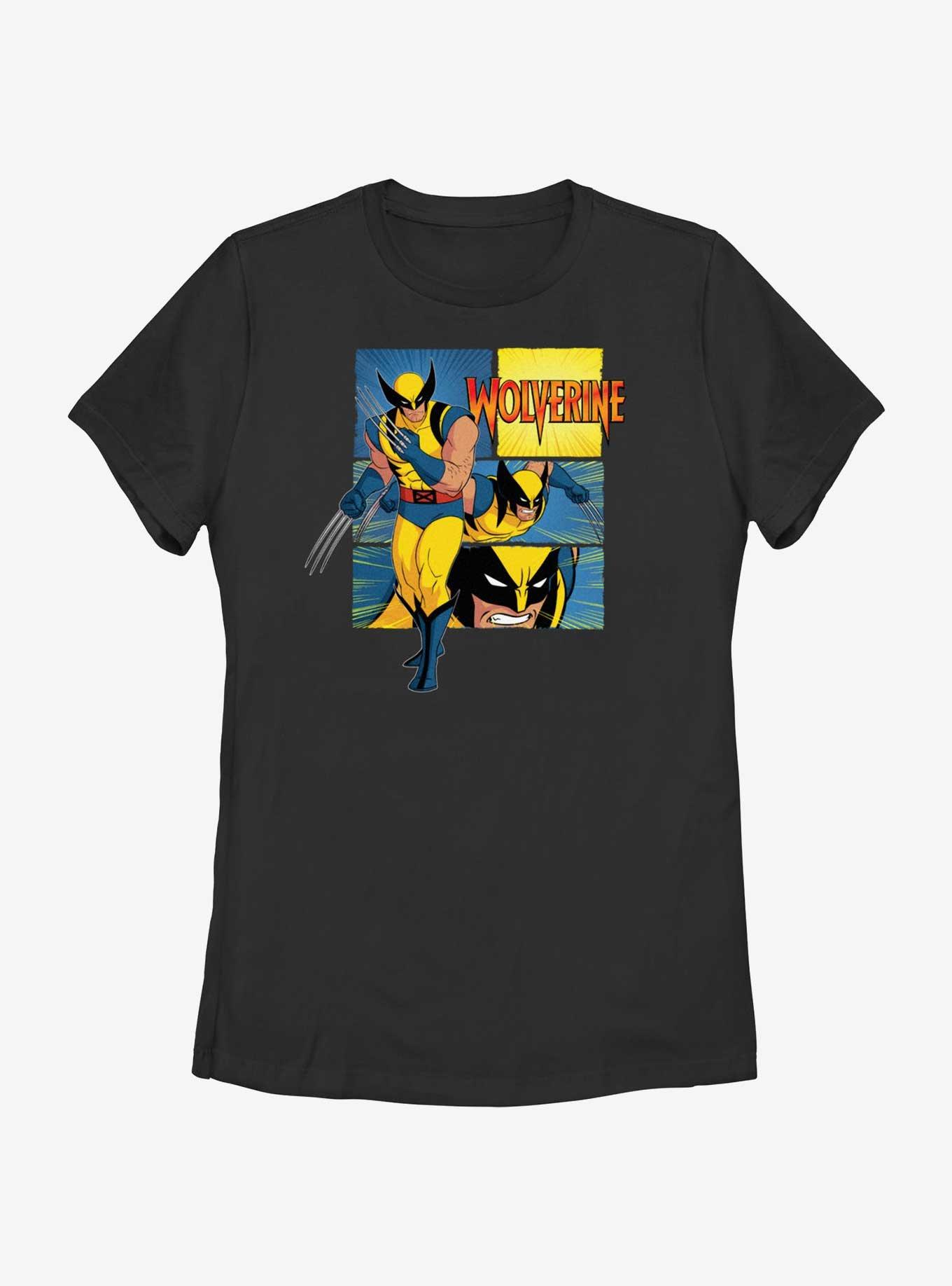 Marvel X-Men '97 Wolverine Poses Womens T-Shirt, BLACK, hi-res