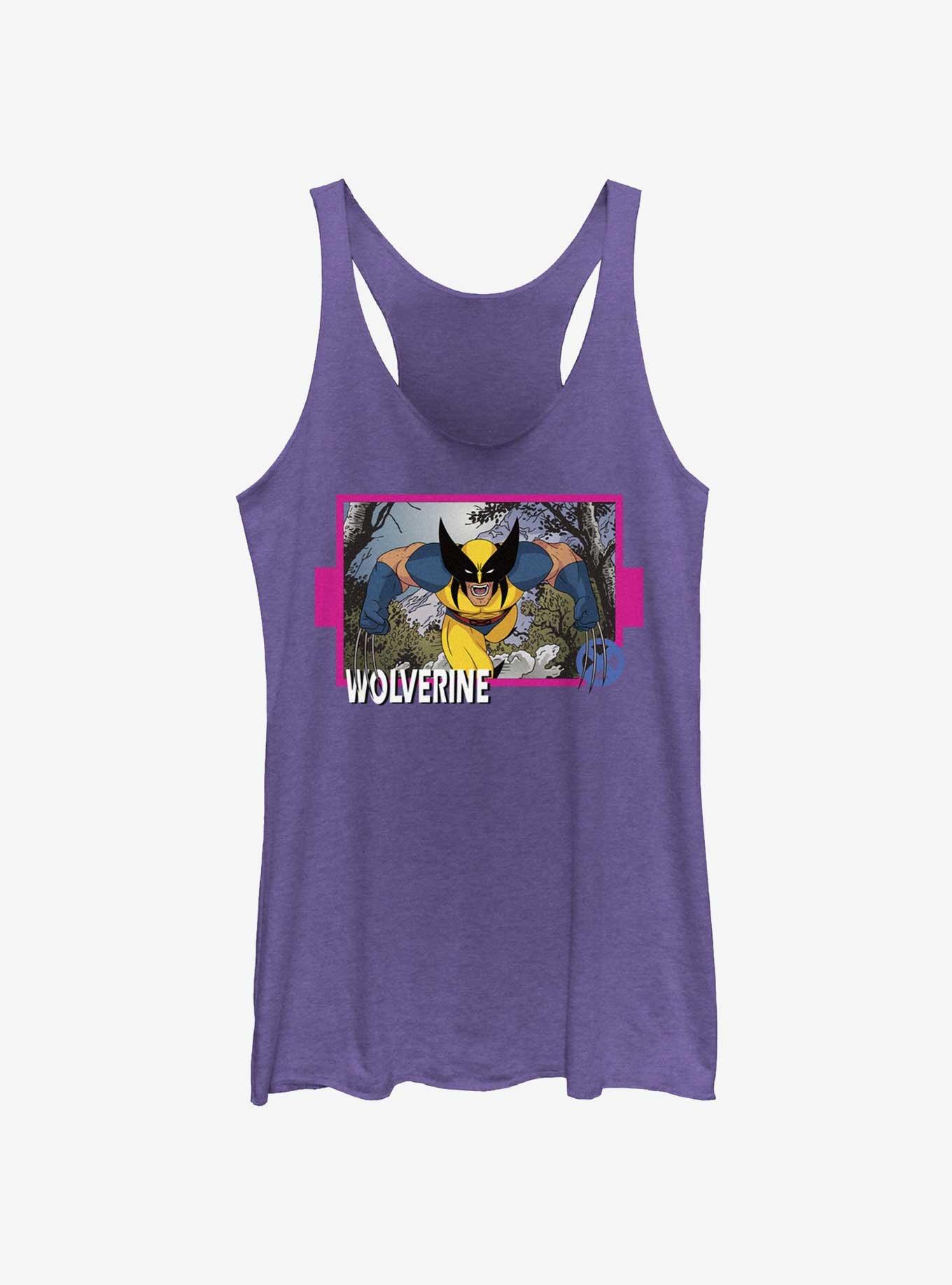 Marvel X-Men '97 Wolverine Card Womens Tank Top, PUR HTR, hi-res