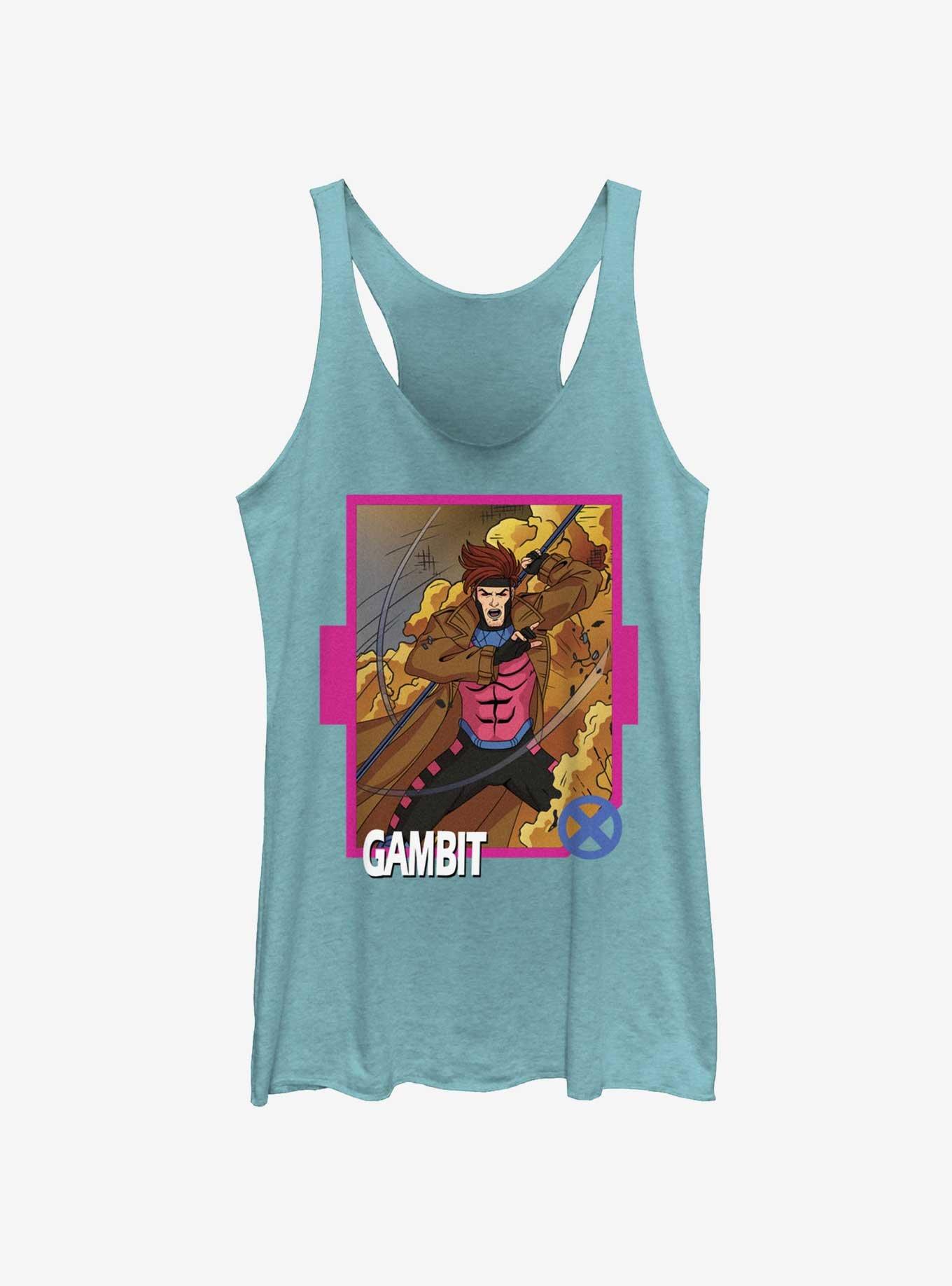 Marvel X-Men '97 Gambit Card Womens Tank Top, TAHI BLUE, hi-res