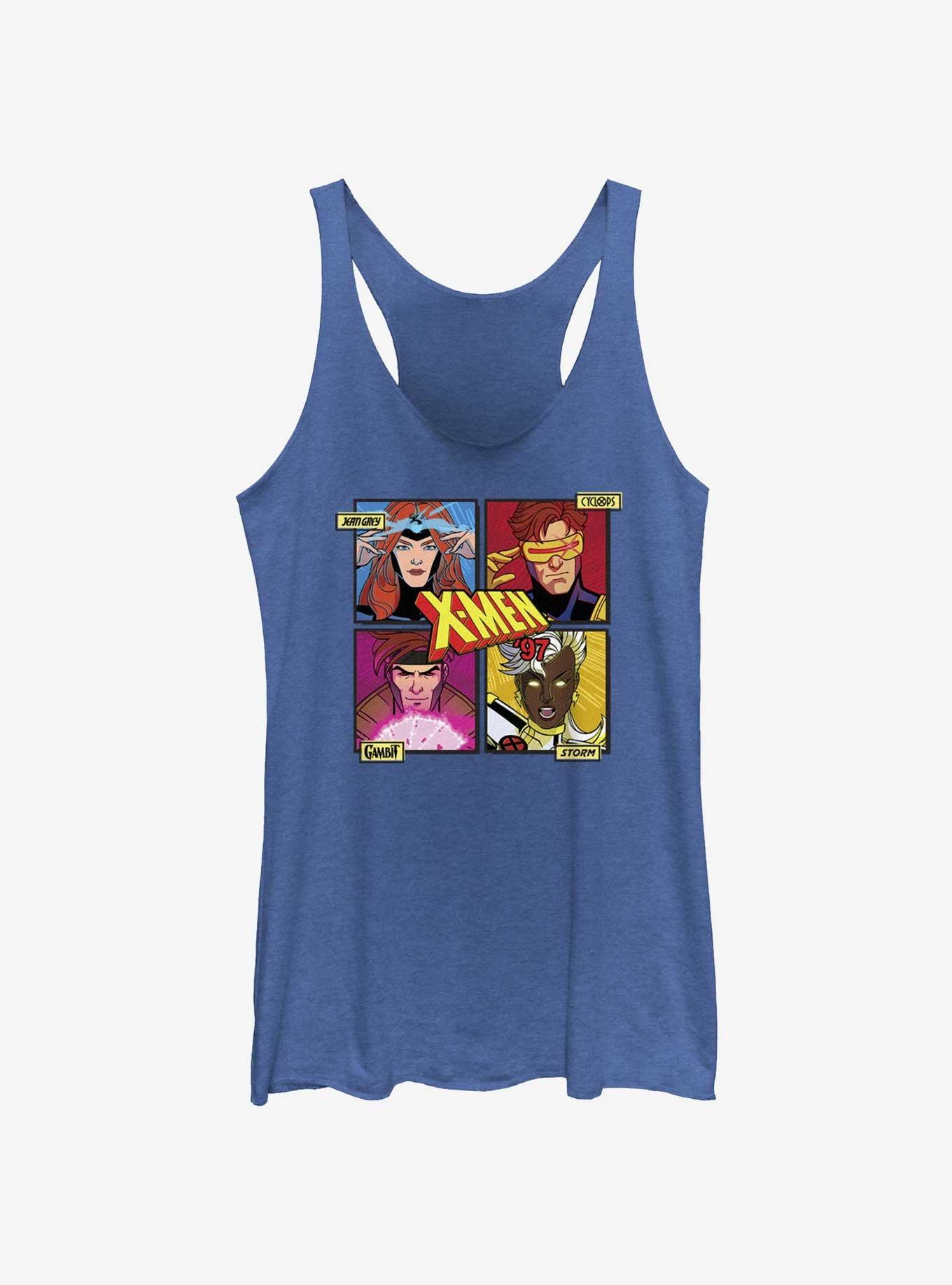 Marvel X-Men '97 Jean Cyclops Cambit Storm Womens Tank Top, ROY HTR, hi-res