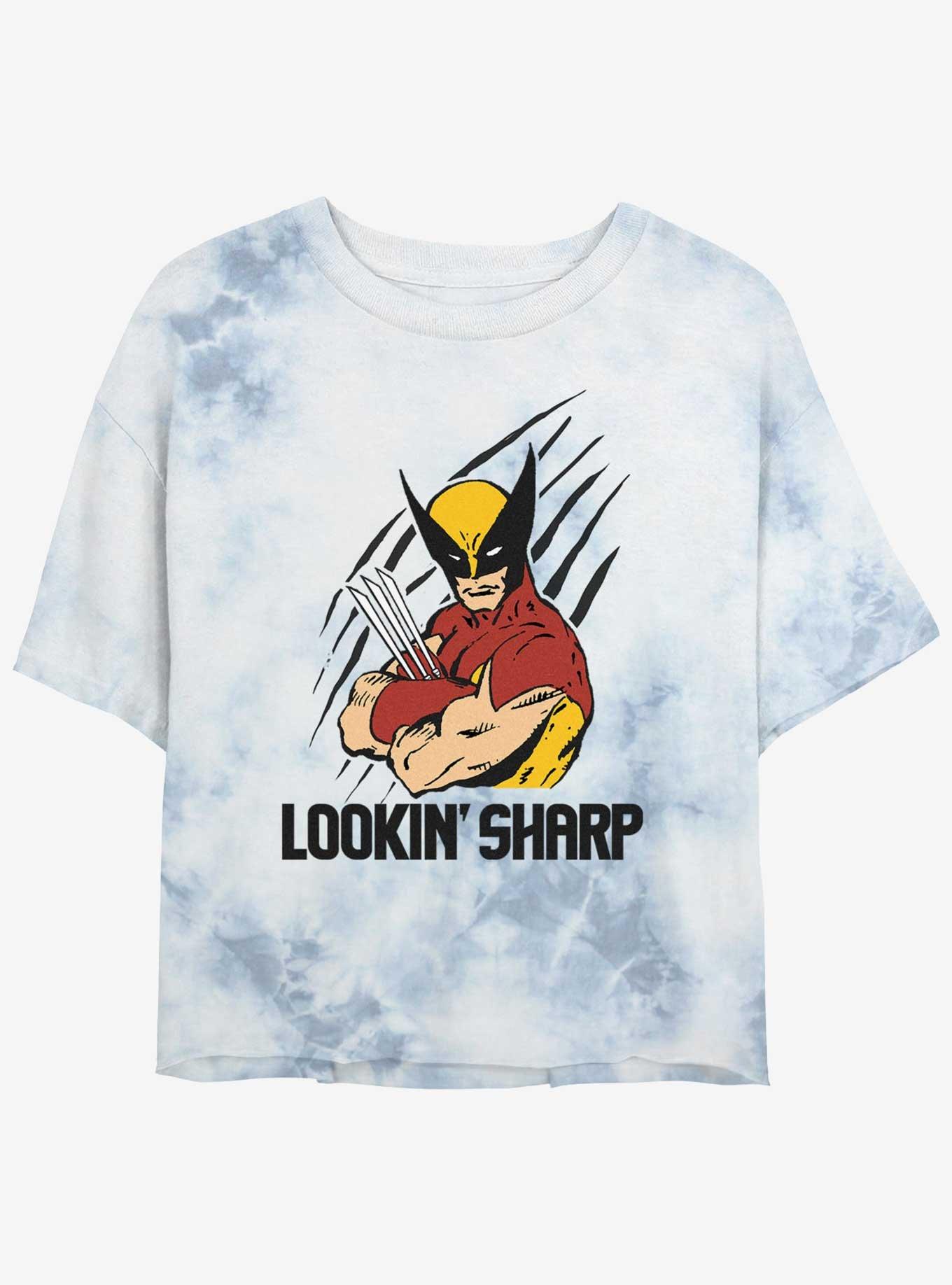 Wolverine Lookin' Sharp Womens Tie-Dye Crop T-Shirt, WHITEBLUE, hi-res