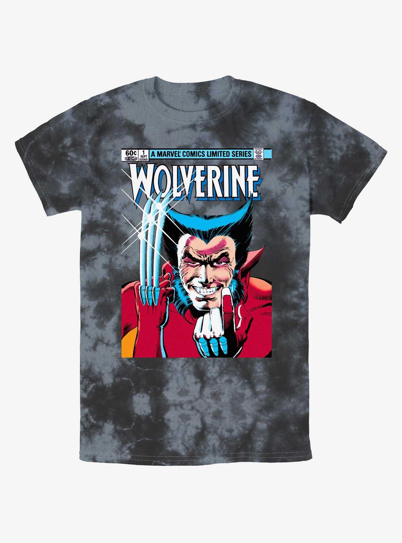 Wolverine 1st Issue Comic Cover Tie-Dye T-Shirt, BLKCHAR, hi-res