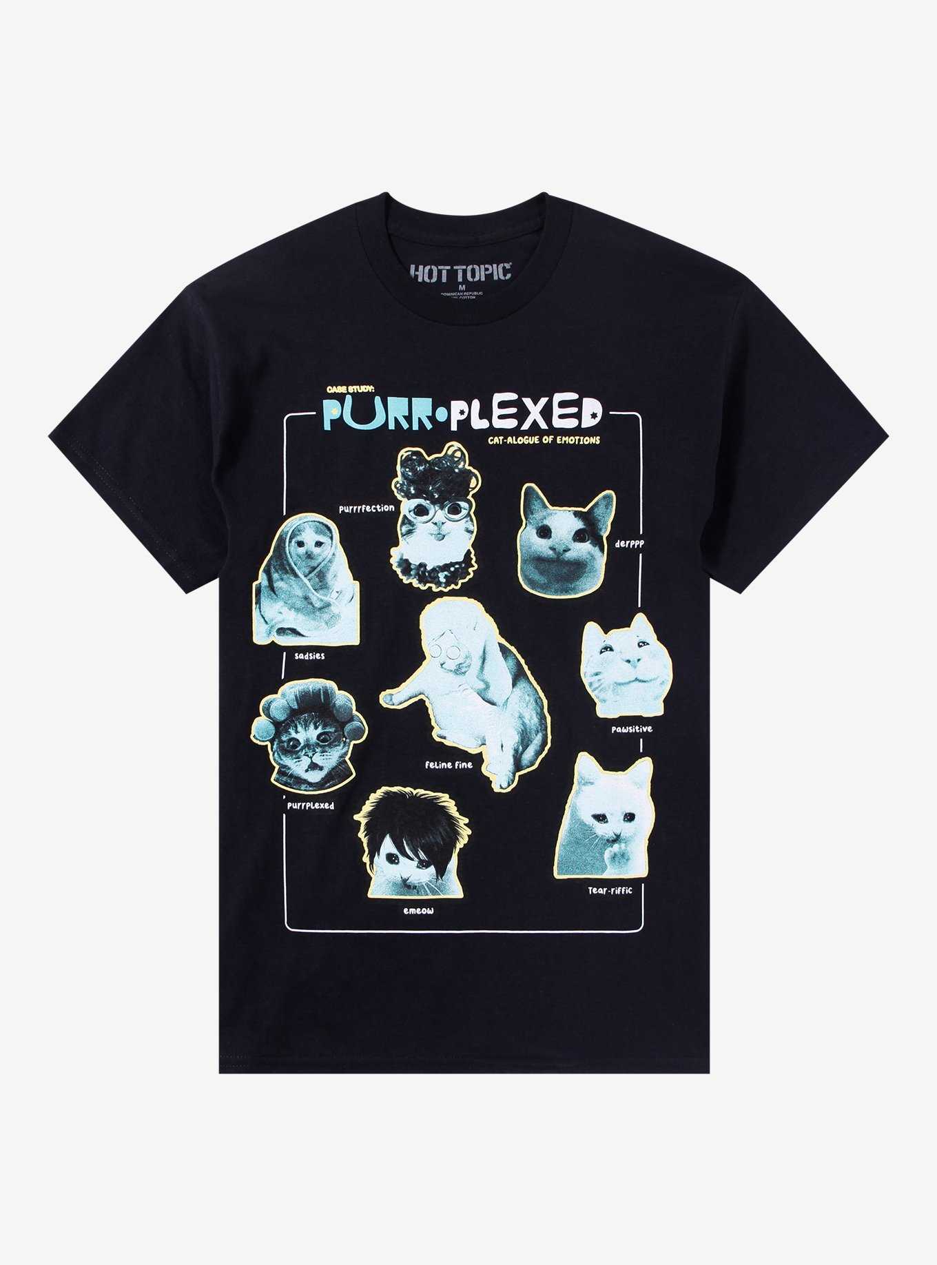 Purr-plexed Cat Info T-Shirt, , hi-res