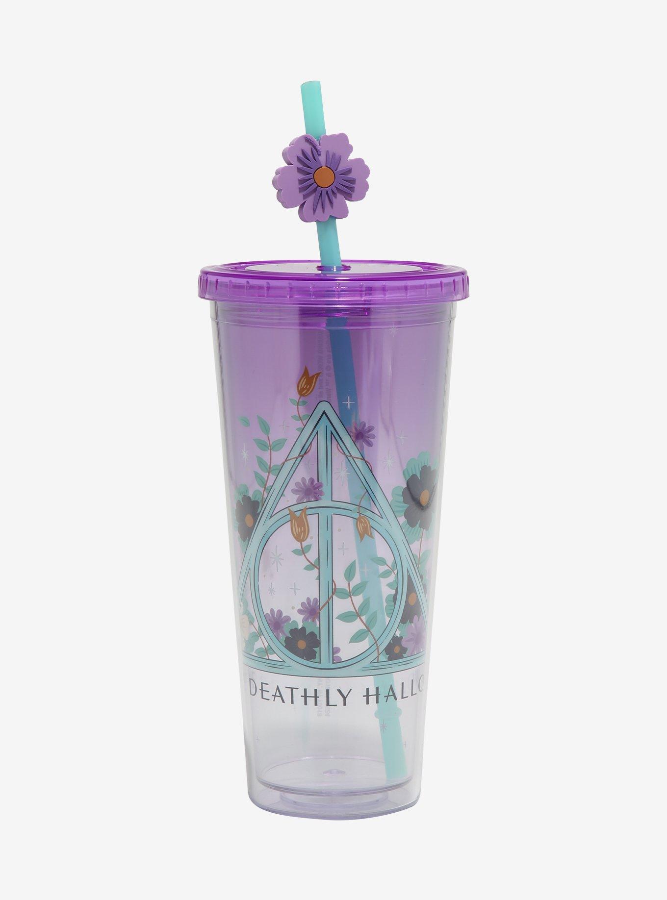 Harry Potter Deathly Hallows Floral Acrylic Travel Cup, , hi-res