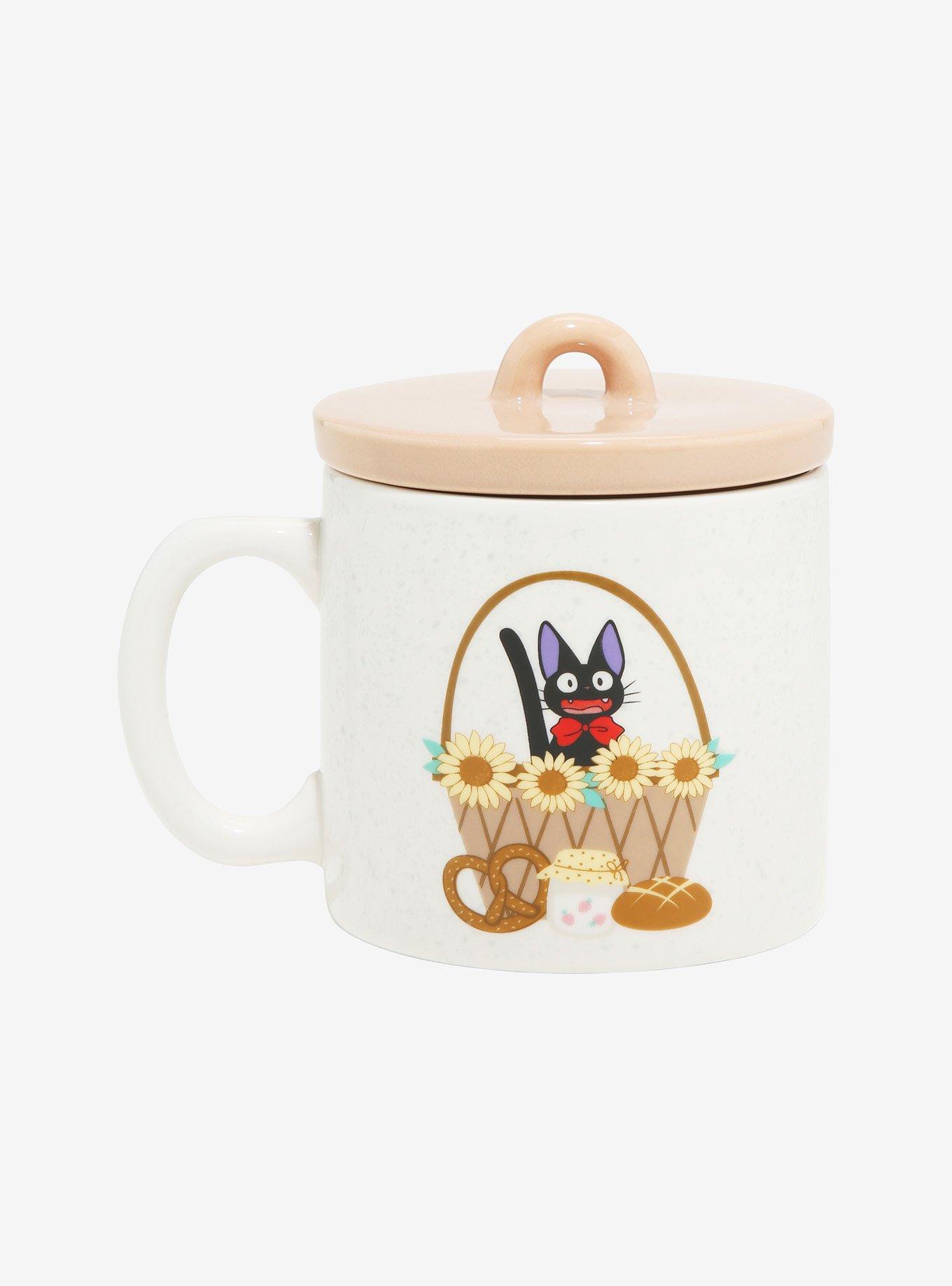 Studio Ghibli&reg; Kiki's Delivery Service Jiji Flowers Mug With Lid, , hi-res