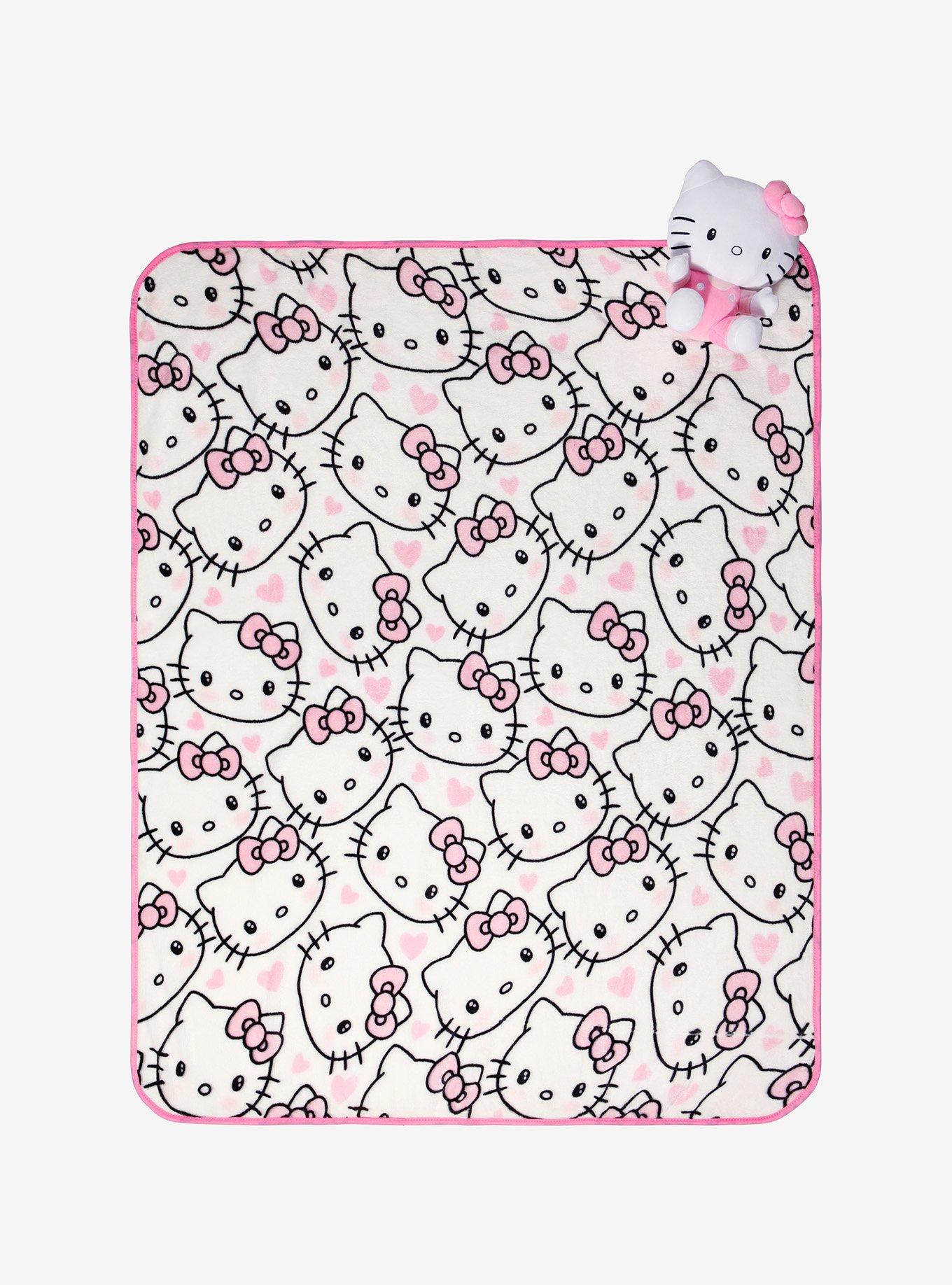 Hello Kitty Pink Plush & Throw Blanket Set, , hi-res