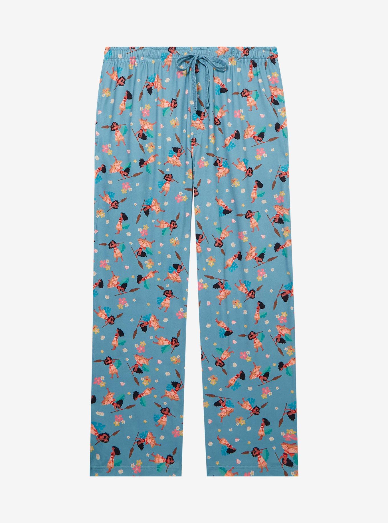 Disney Moana Paddle Floral Allover Print Sleep Pants — BoxLunch Exclusive, , hi-res