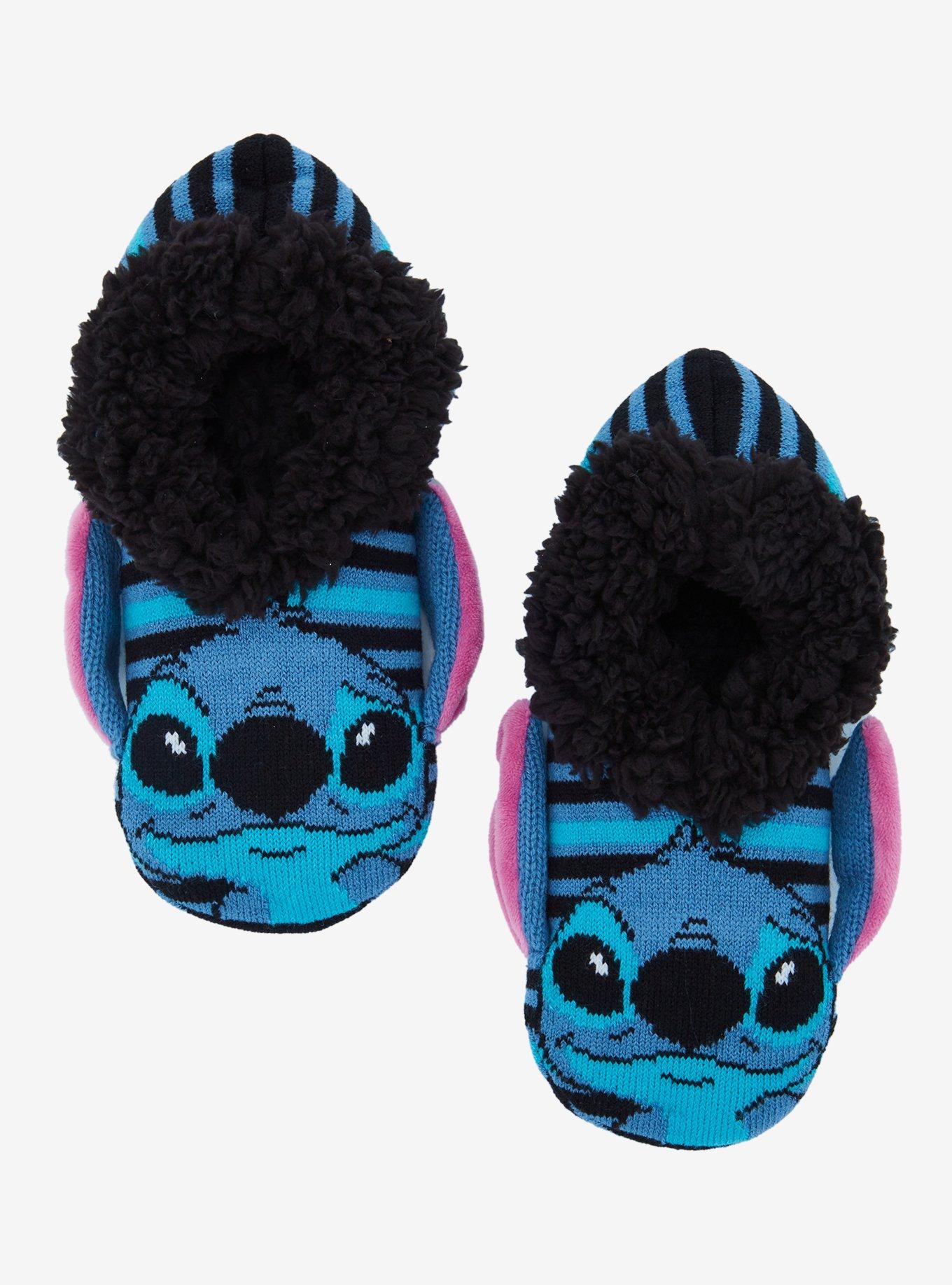 Disney Lilo & Stitch Striped Stitch Slipper Socks - BoxLunch Exclusive, , hi-res