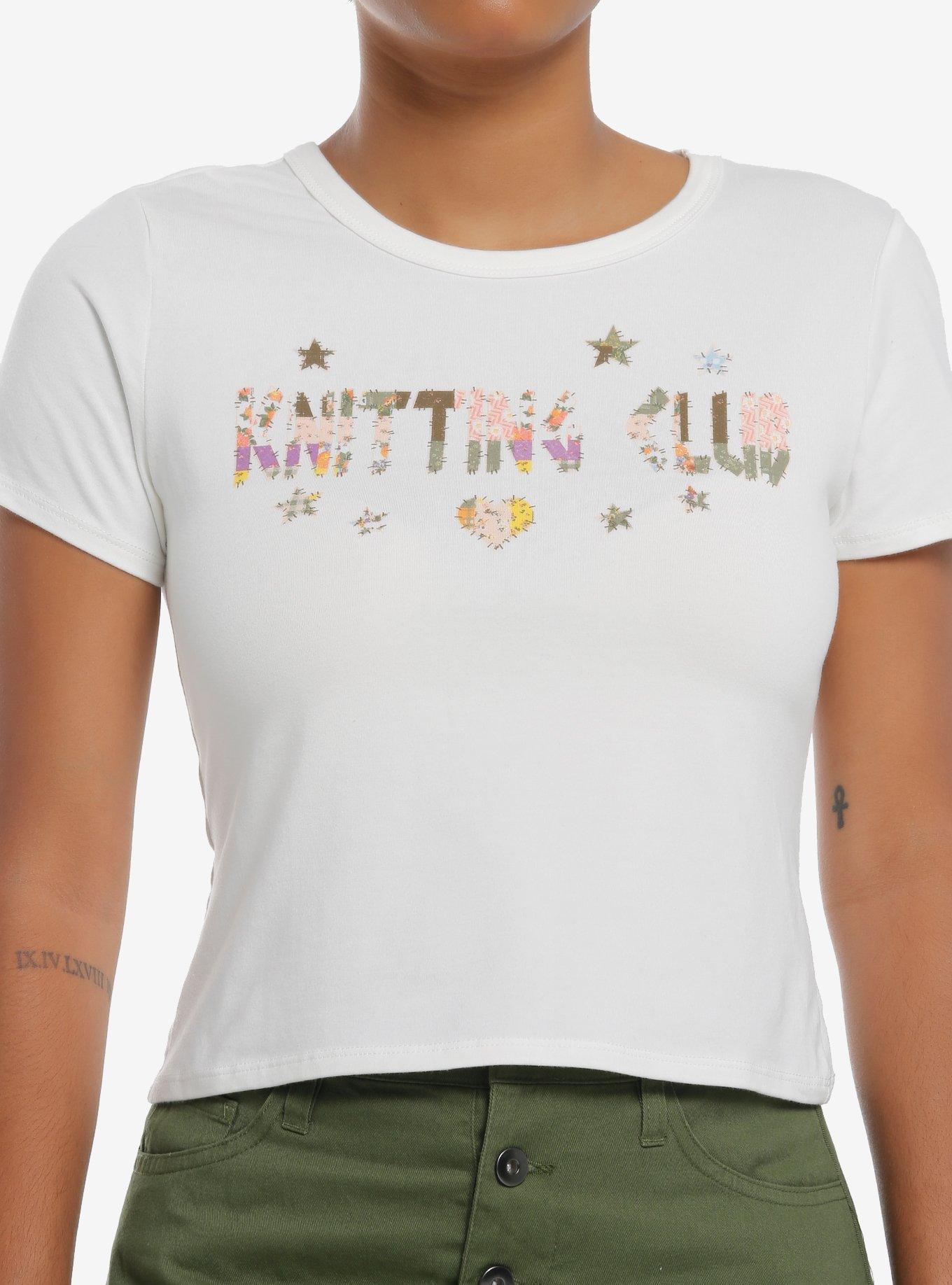 Thorn & Fable Knitting Club Patchwork Print Girls Baby T-Shirt, , hi-res