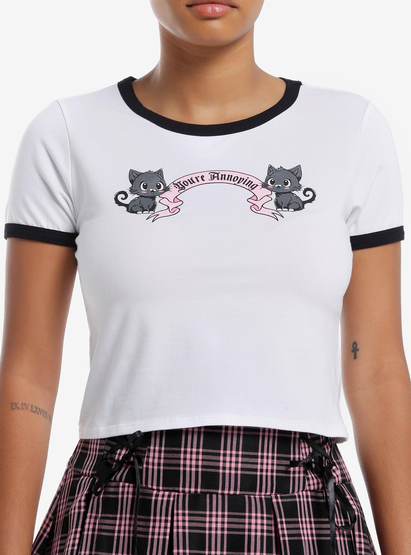 Sweet Society You're Annoying Cat Banner Girls Ringer Baby T-Shirt, , hi-res