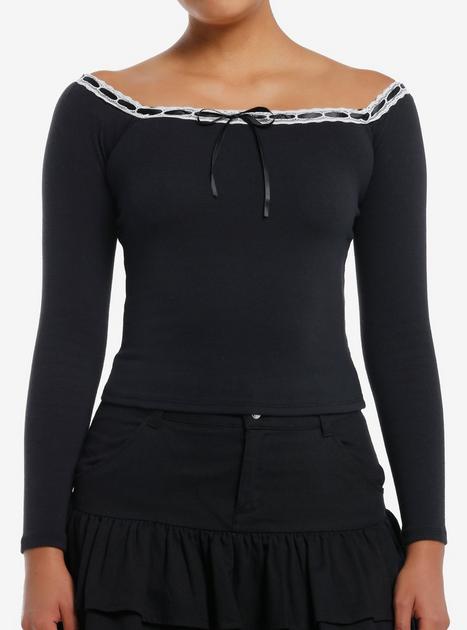 ◆ITZAVIBE◆ TWO RIBBON LONG SLEEVE BLACK IBC23WT04BK PRE-ORDER] ITZAVIBE TWO RIBBON LONG SLEEVE | LINE SHOPPING