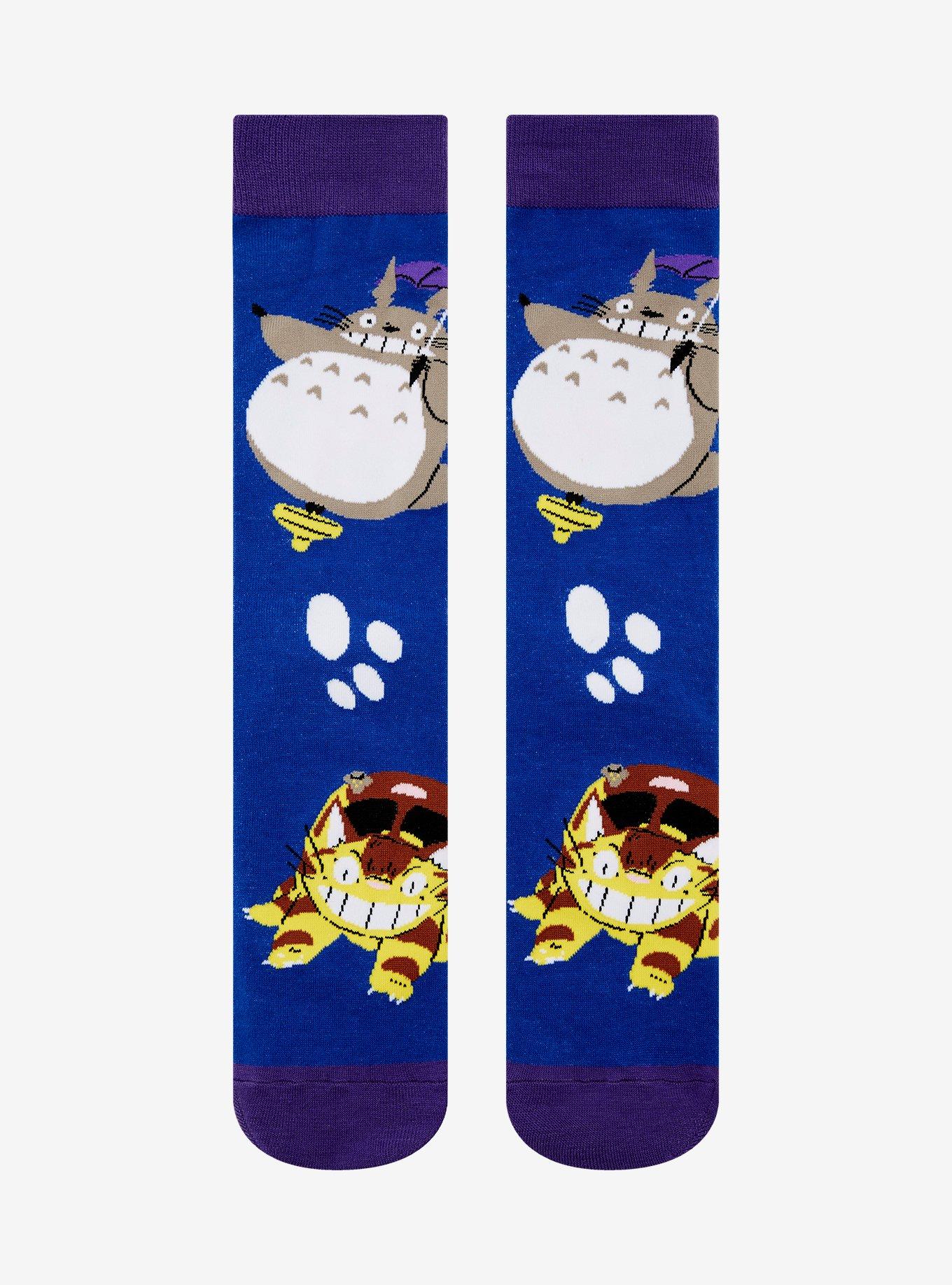 Studio Ghibli My Neighbor Totoro Cat Bus and Totoro Allover Print Crew Socks - BoxLunch Exclusive, , hi-res