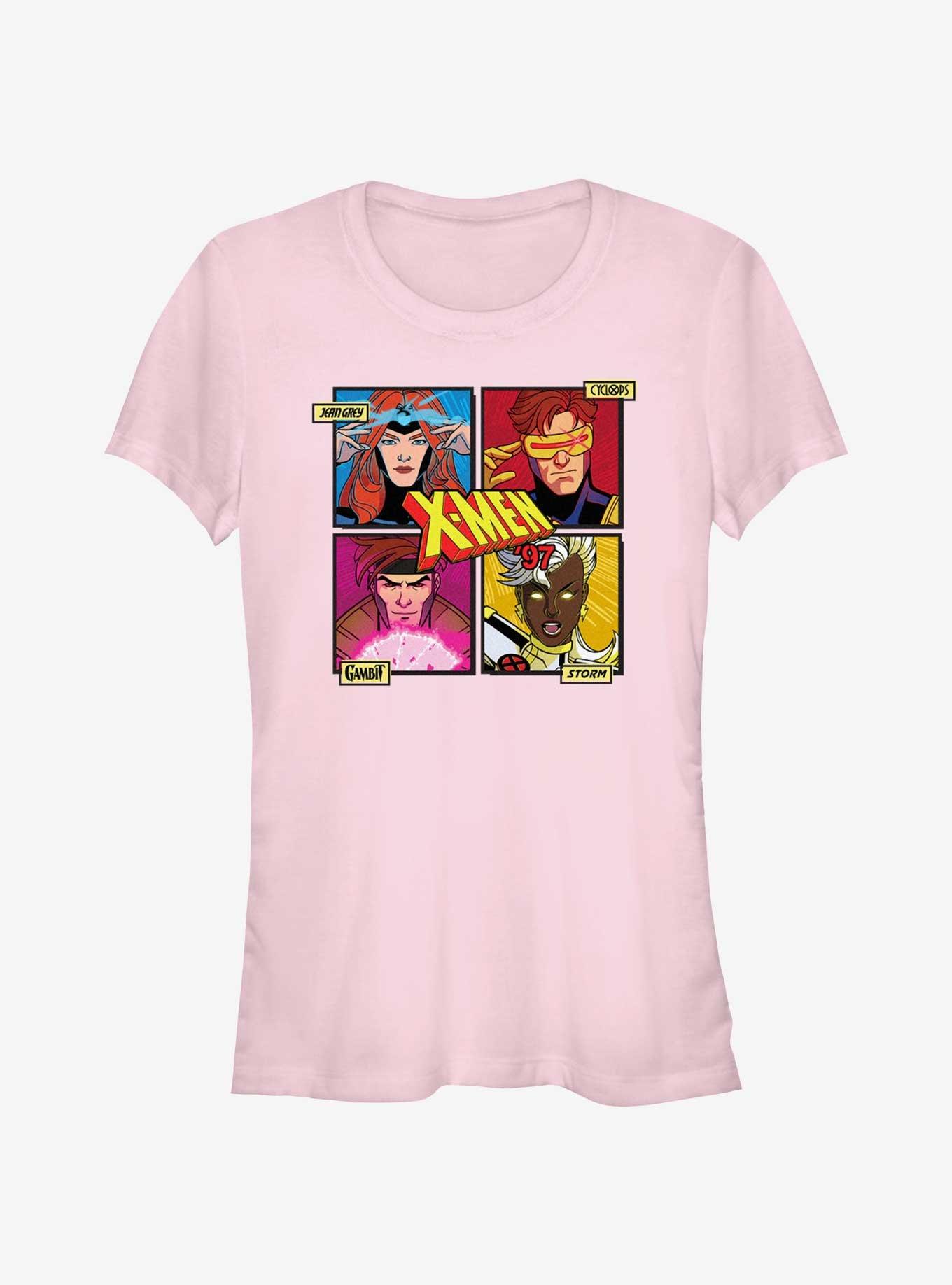 Marvel X-Men '97 Jean Cyclops Cambit Storm Girls T-Shirt, LIGHT PINK, hi-res