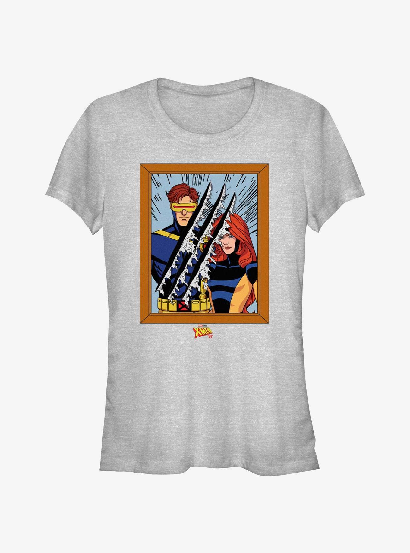 Marvel X-Men '97 Cyclops And Jean Portrait Girls T-Shirt, ATH HTR, hi-res