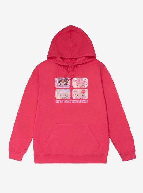 Hello Kitty & Friends Kogyaru Print Club French Terry Hoodie - Pink 