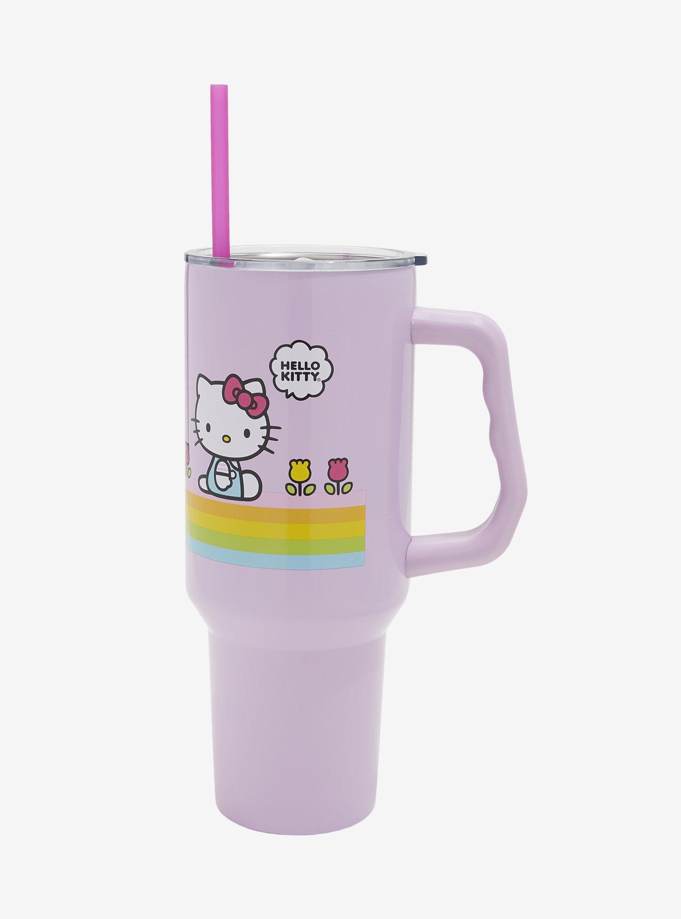 Hello Kitty Rainbow Stripe Stainless Steel Travel Cup, , hi-res