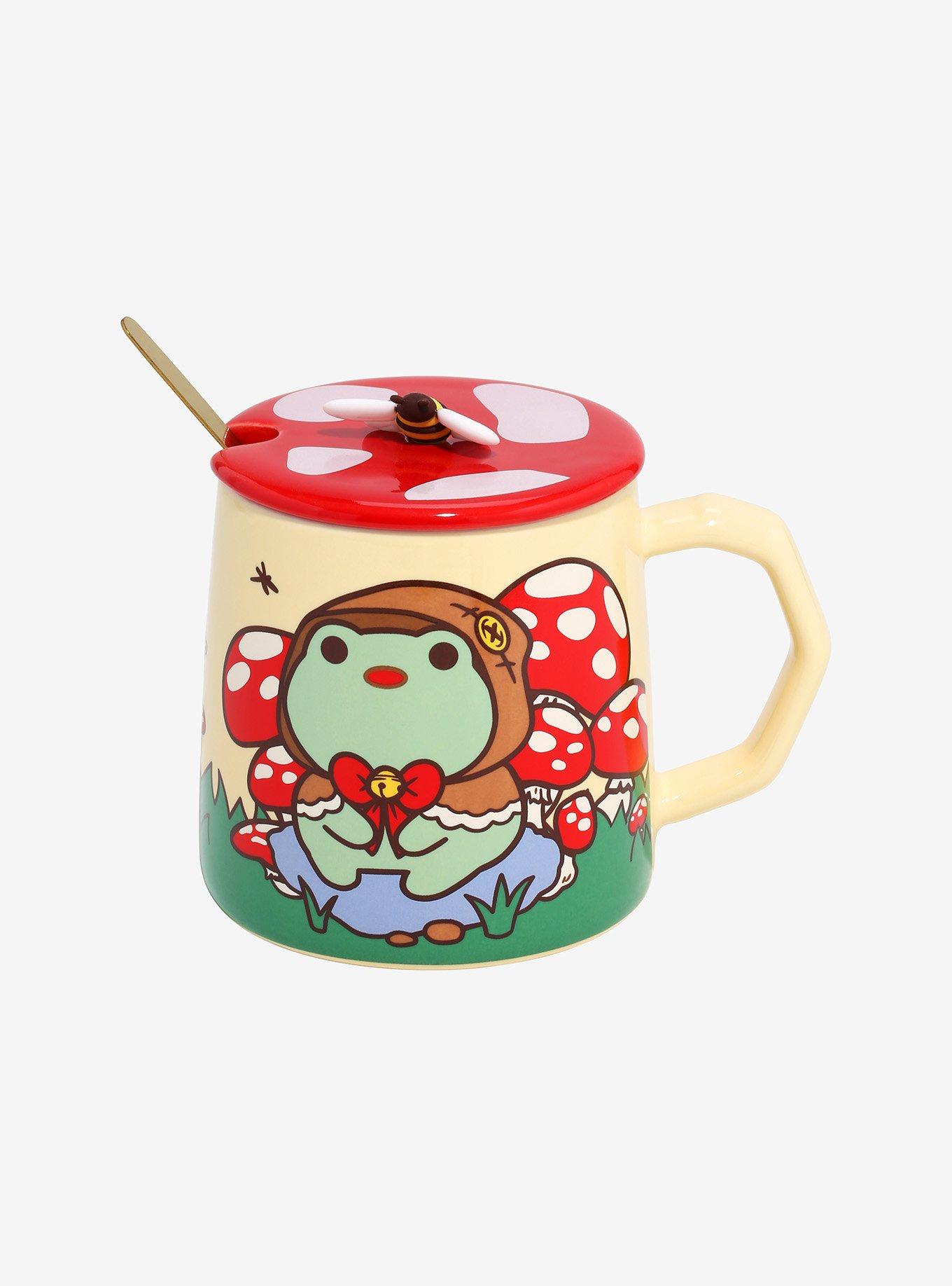 Cottage Frog Mushroom Mug With Spoon & Lid, , hi-res
