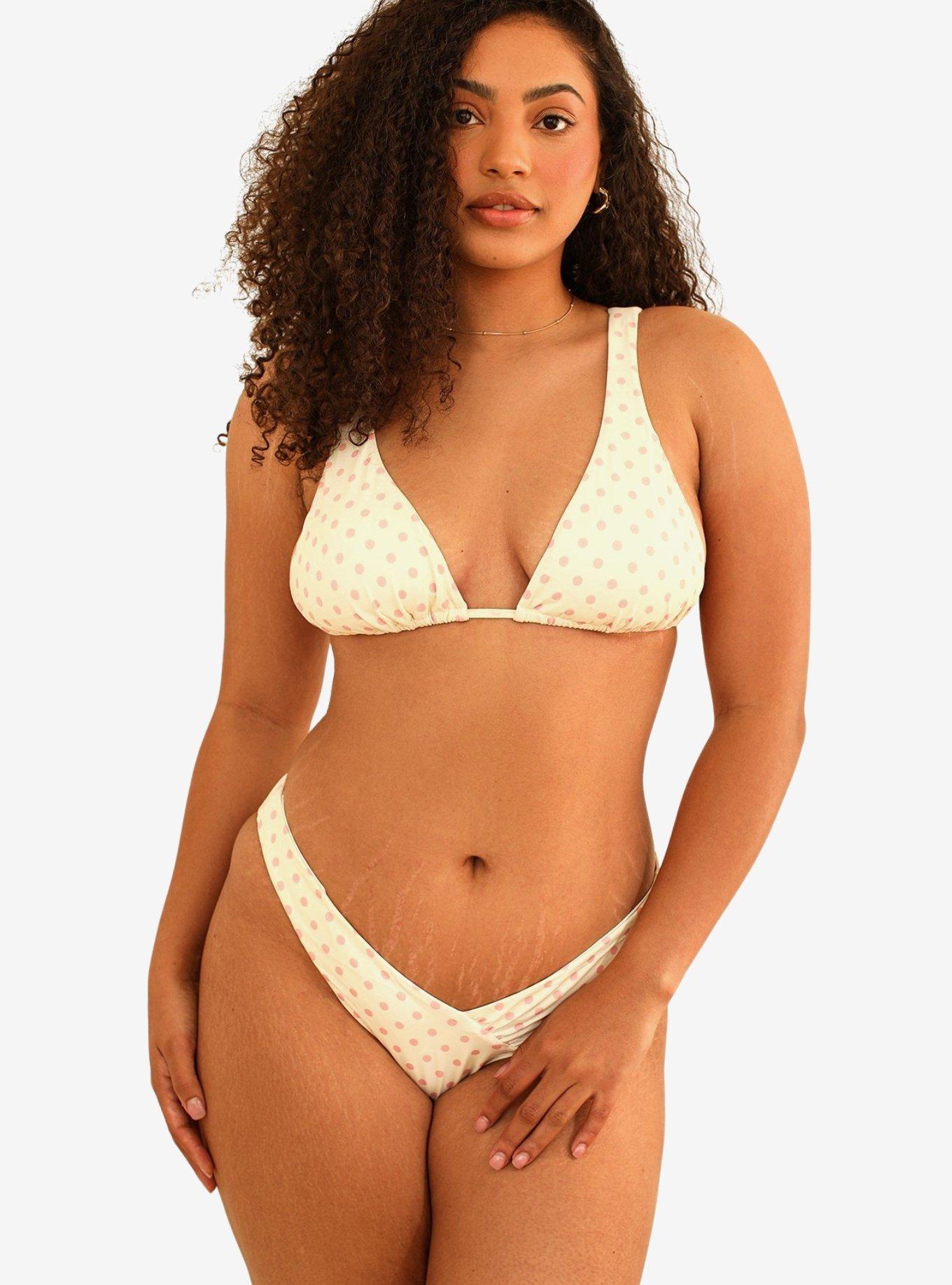 Dippin' Daisy's Descanso Tie Triangle Swim Top Dotted Pink, , hi-res