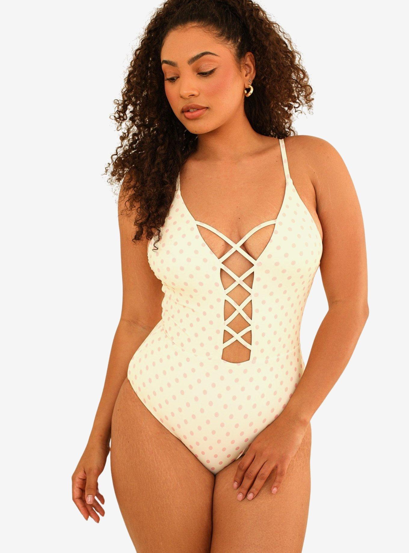 Dippin' Daisy's Bliss Moderate Coverage Swim One Piece Dotted Pink, , hi-res