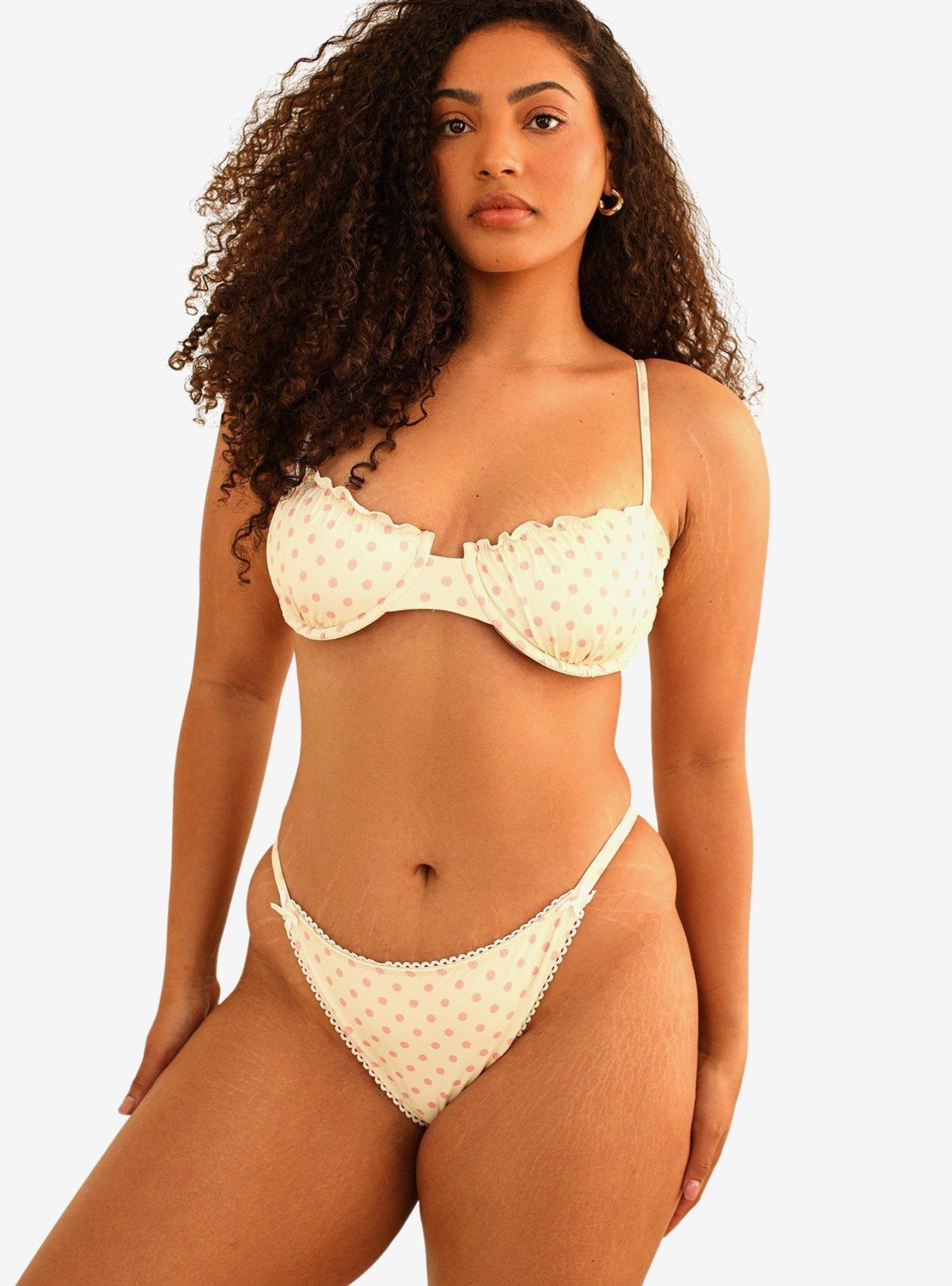 Dippin' Daisy's Jane Cheeky Swim Bottom Dotted Pink, , hi-res