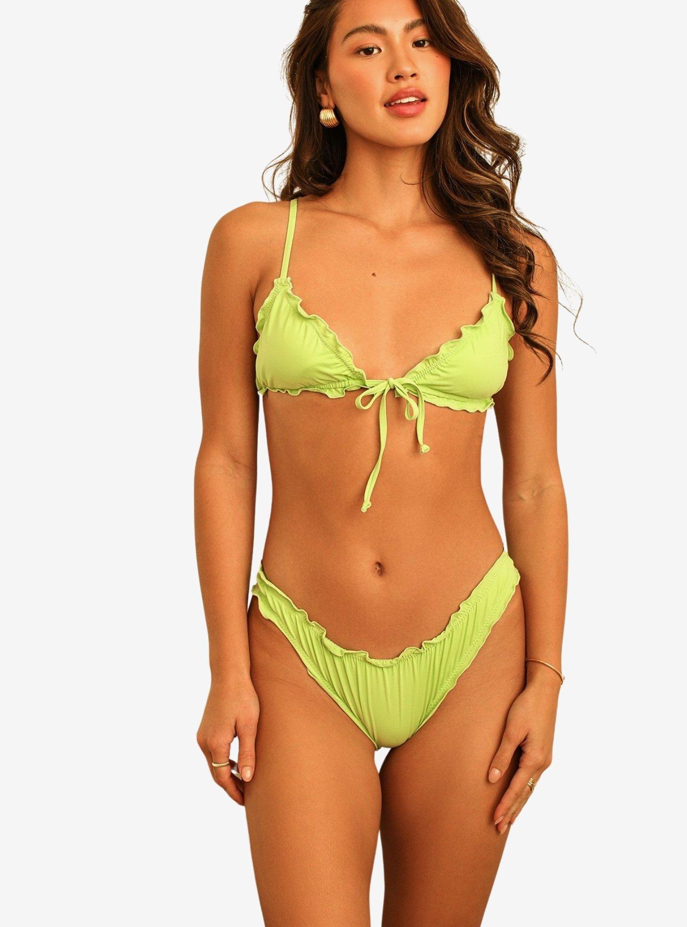 Dippin' Daisy's Bella Triangle Swim Top Green Tea, GREEN, hi-res