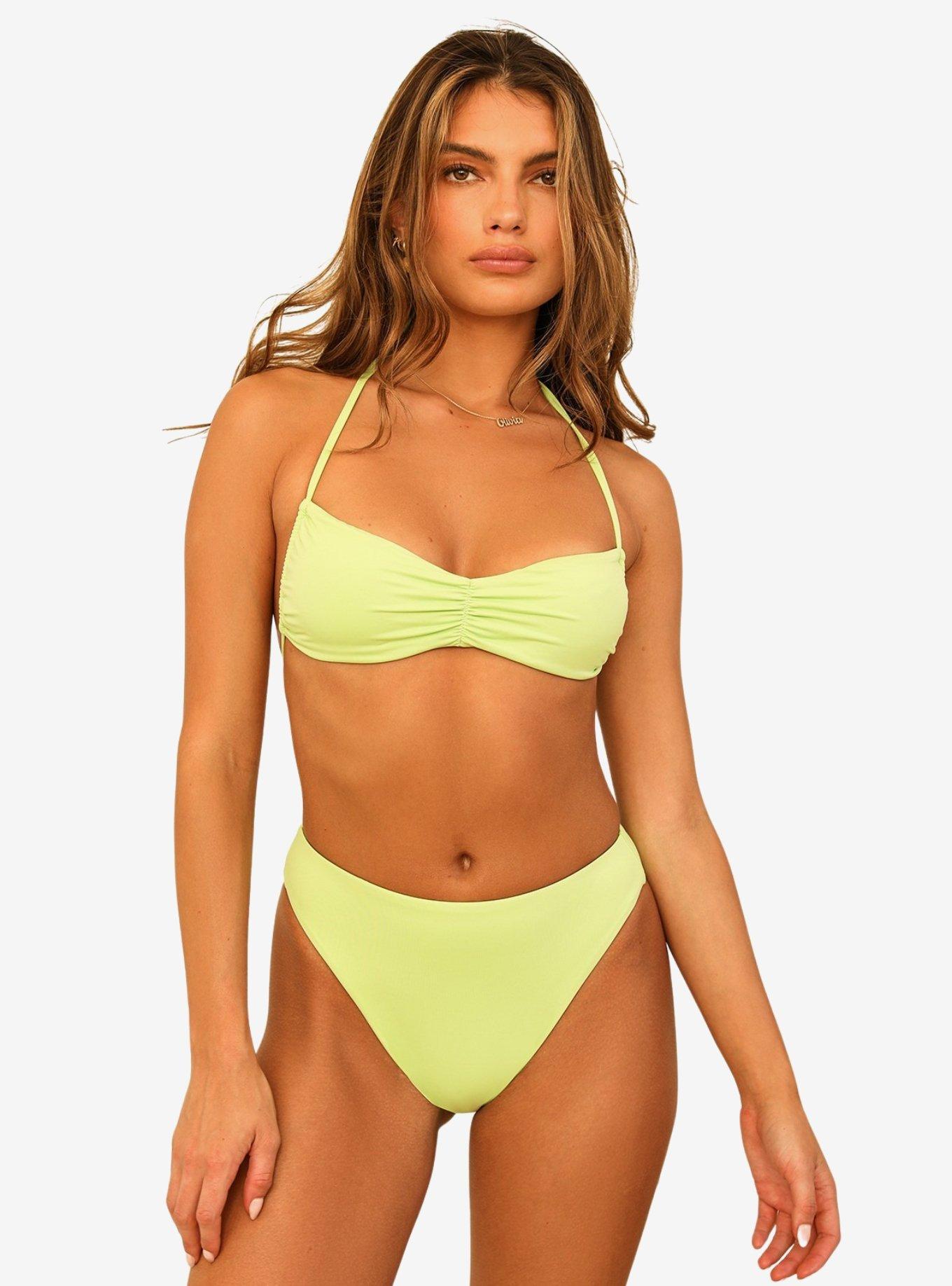 Dippin' Daisy's Seashore High Waist Cheeky Swim Bottom Green Tea, GREEN, hi-res