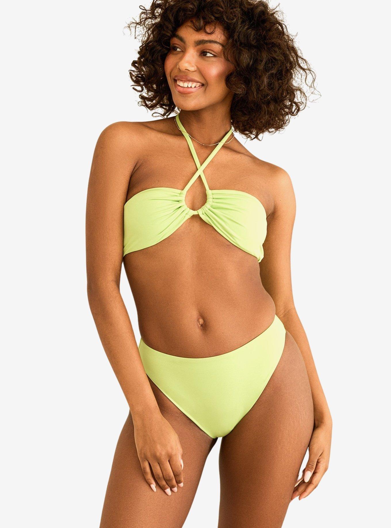 Dippin' Daisy's Amalfi String Tie Bandeau Swim Top Green Tea, , hi-res