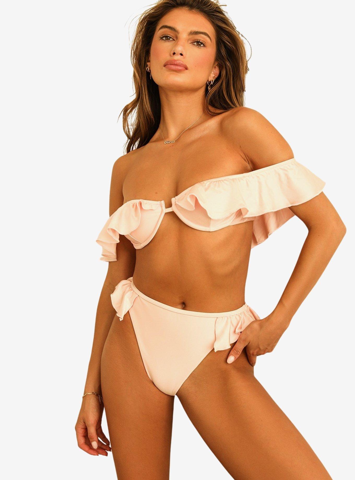Dippin' Daisy's Poppi High Waisted Cheeky Swim Bottom Ballet Slipper, , hi-res