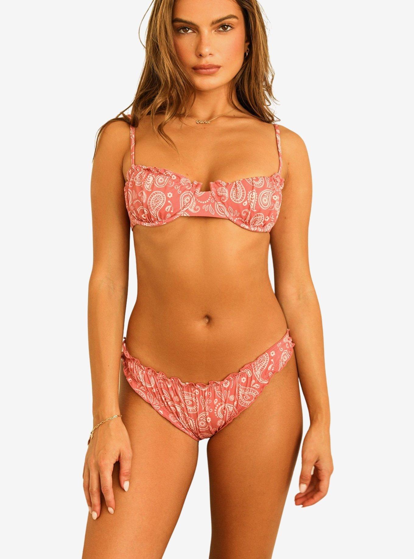 Dippin' Daisy's Bardot Cheeky Swim Bottom Pink Paisley, PAISLEY, hi-res