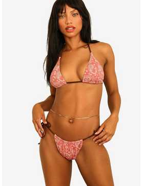 Dippin' Daisy's Palm Tie Back Triangle Swim Top Pink Paisley, , hi-res