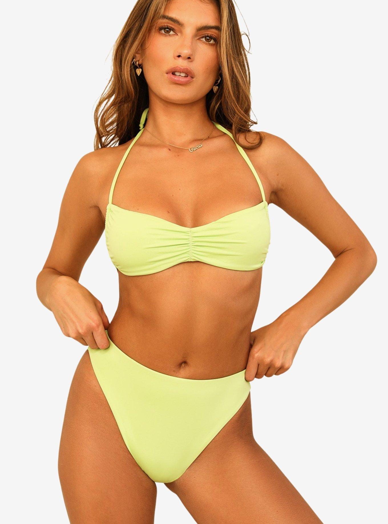 Dippin' Daisy's Christina Tie Straps Bandeau Swim Top Green Tea, , hi-res