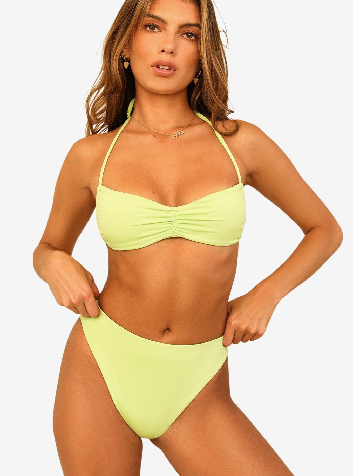 Dippin' Daisy's Christina Tie Straps Bandeau Swim Top Green Tea, GREEN, hi-res