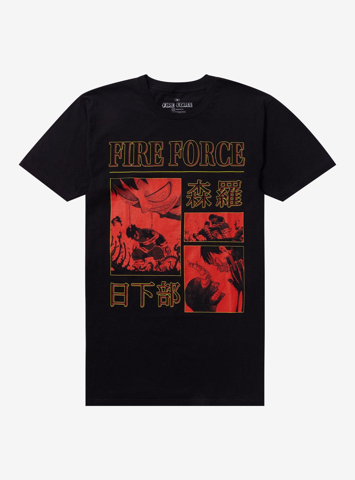 Fire Force Shinra Manga Panels T-Shirt, BLACK, hi-res