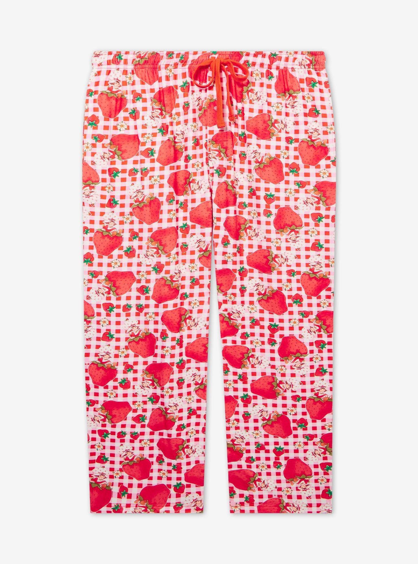 Strawberry Shortcake Gingham Berry Allover Print Women's Plus Size Sleep Pants — BoxLunch Exclusive, , hi-res