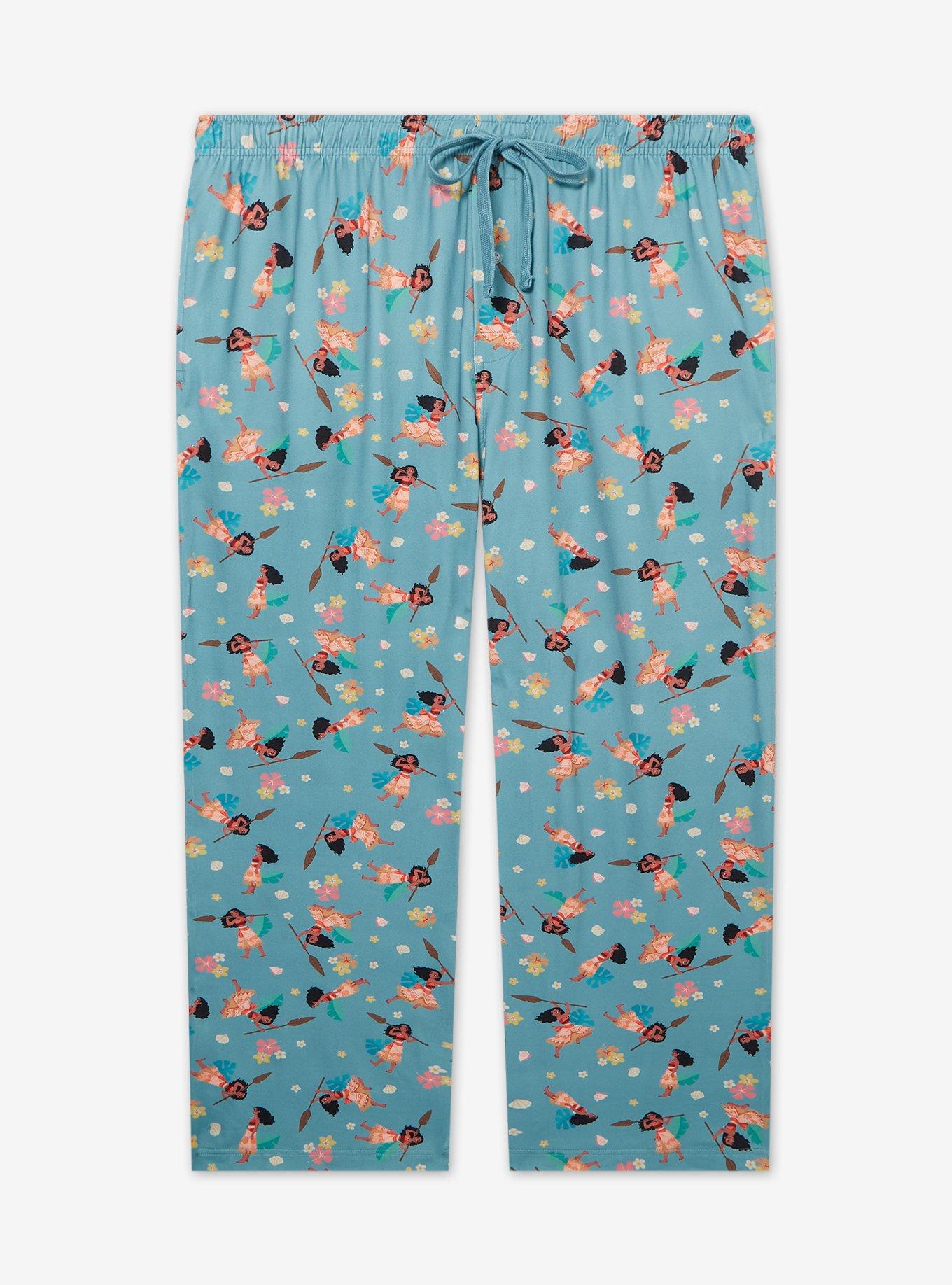 Disney Moana Floral Allover Print Women's Plus Size Sleep Pants - BoxLunch Exclusive, , hi-res