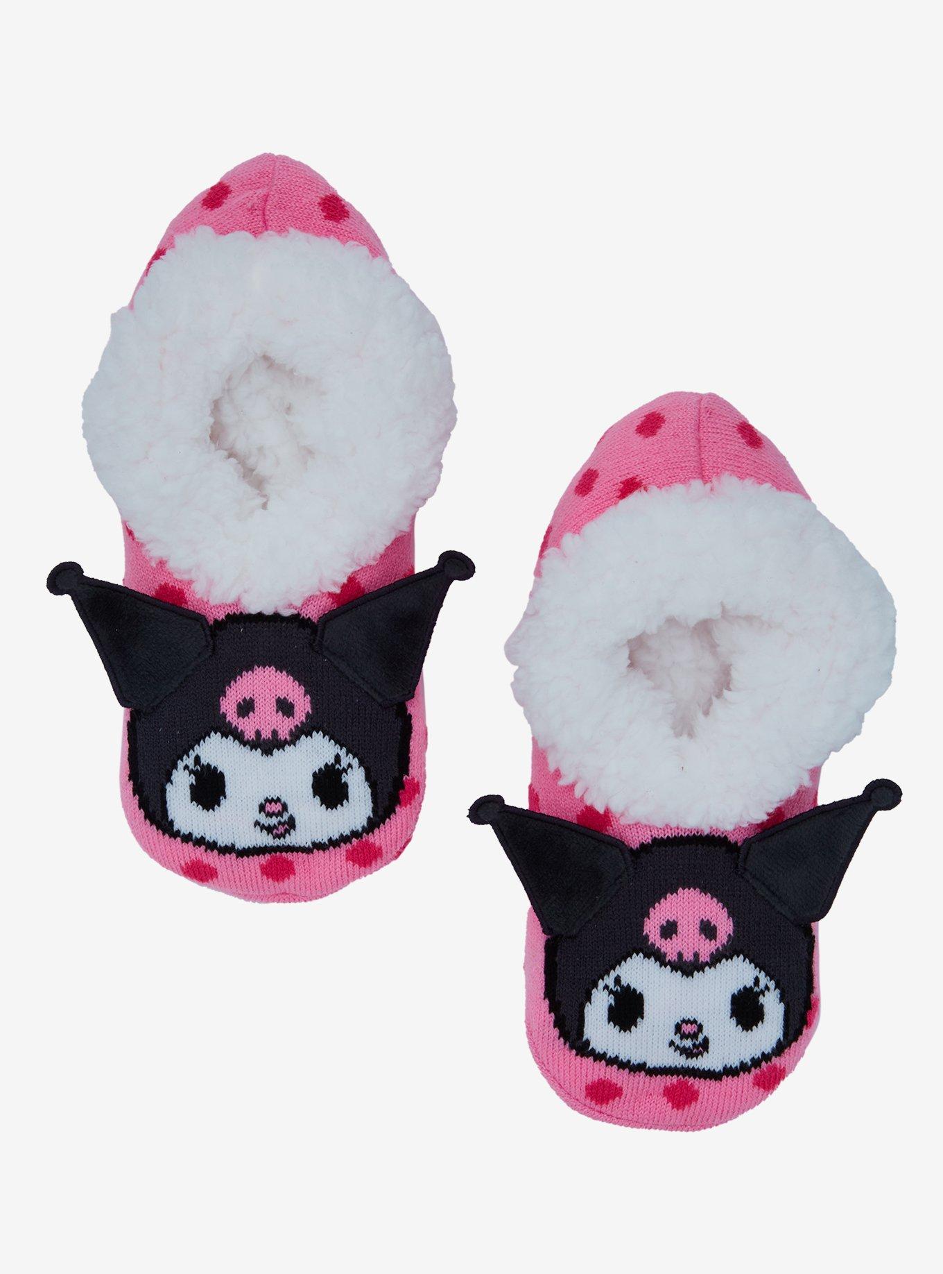 Sanrio Kuromi Polka Dot Slipper Socks - BoxLunch Exclusive, , hi-res