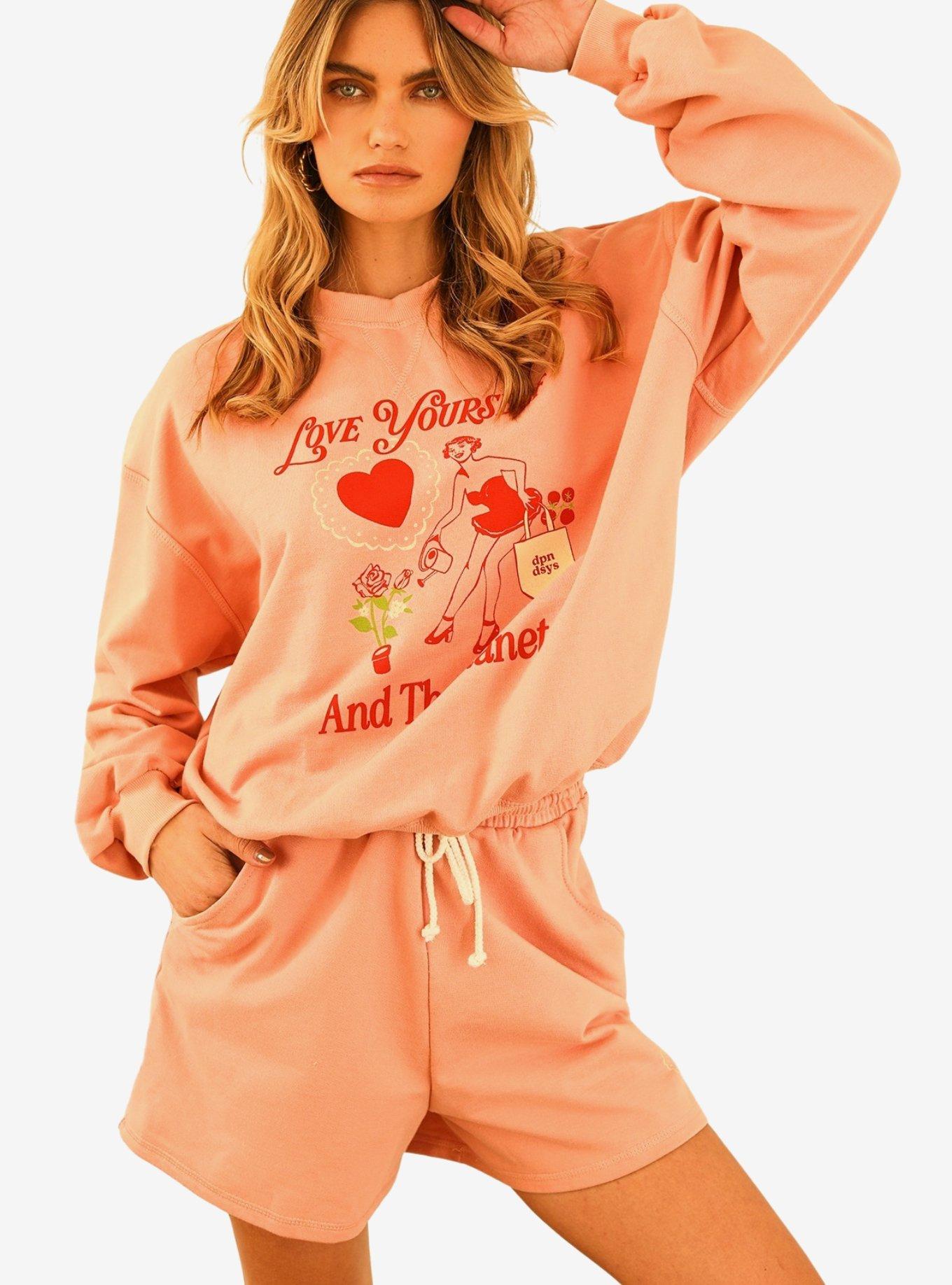 Dippin' Daisy's Love Yourself Drawstring Sweatshorts Pink Sands, , hi-res