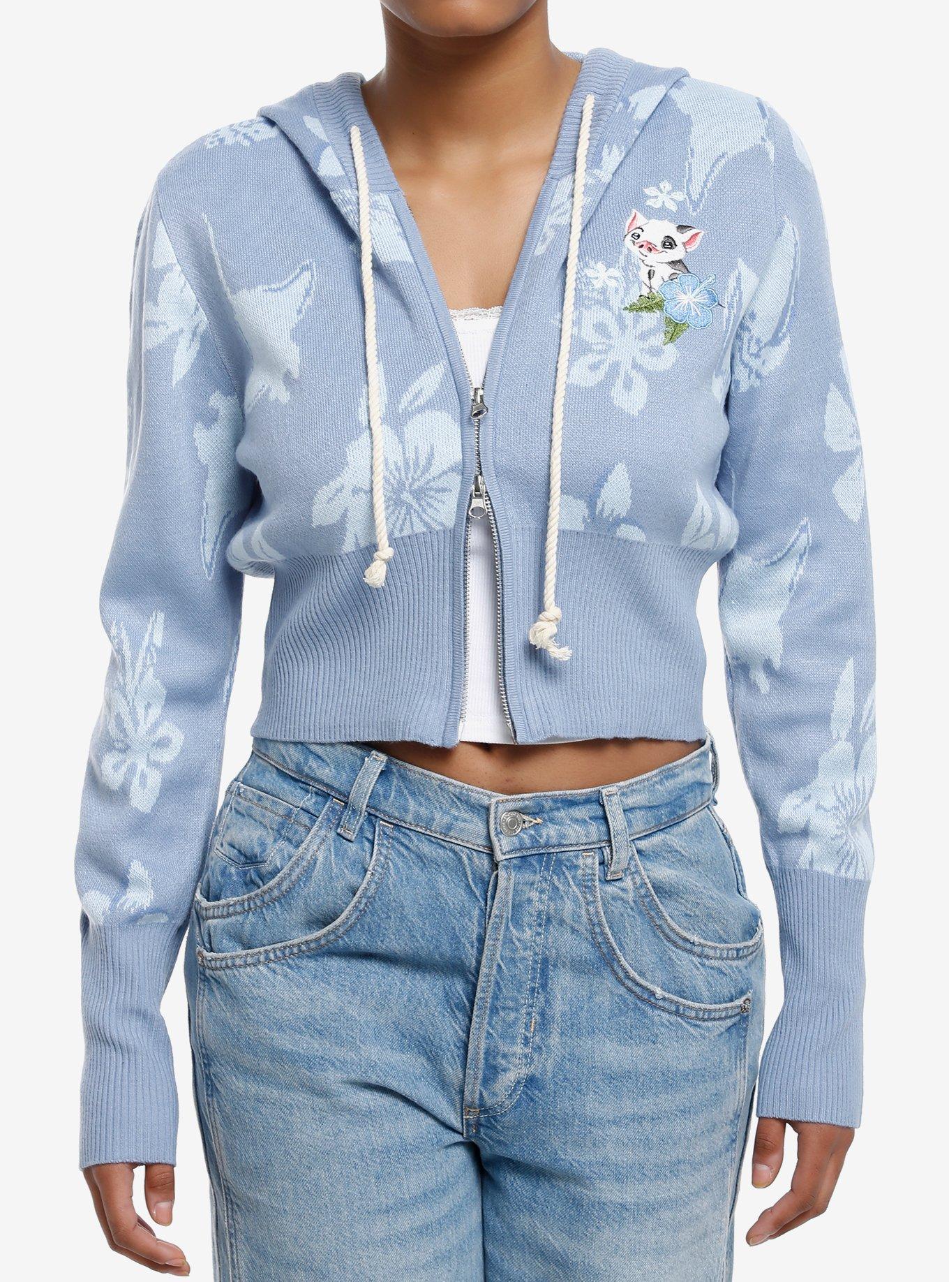 Her Universe Disney Moana Pua & Flowers Girls Crop Hoodie, , hi-res