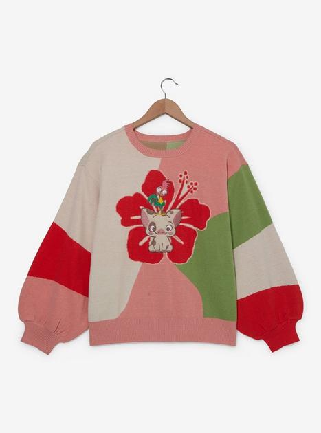 【SHOP_moana】Uneck knit pullover Disney Moana Pua & Hei Hei Hibiscus Women's Knit Sweater