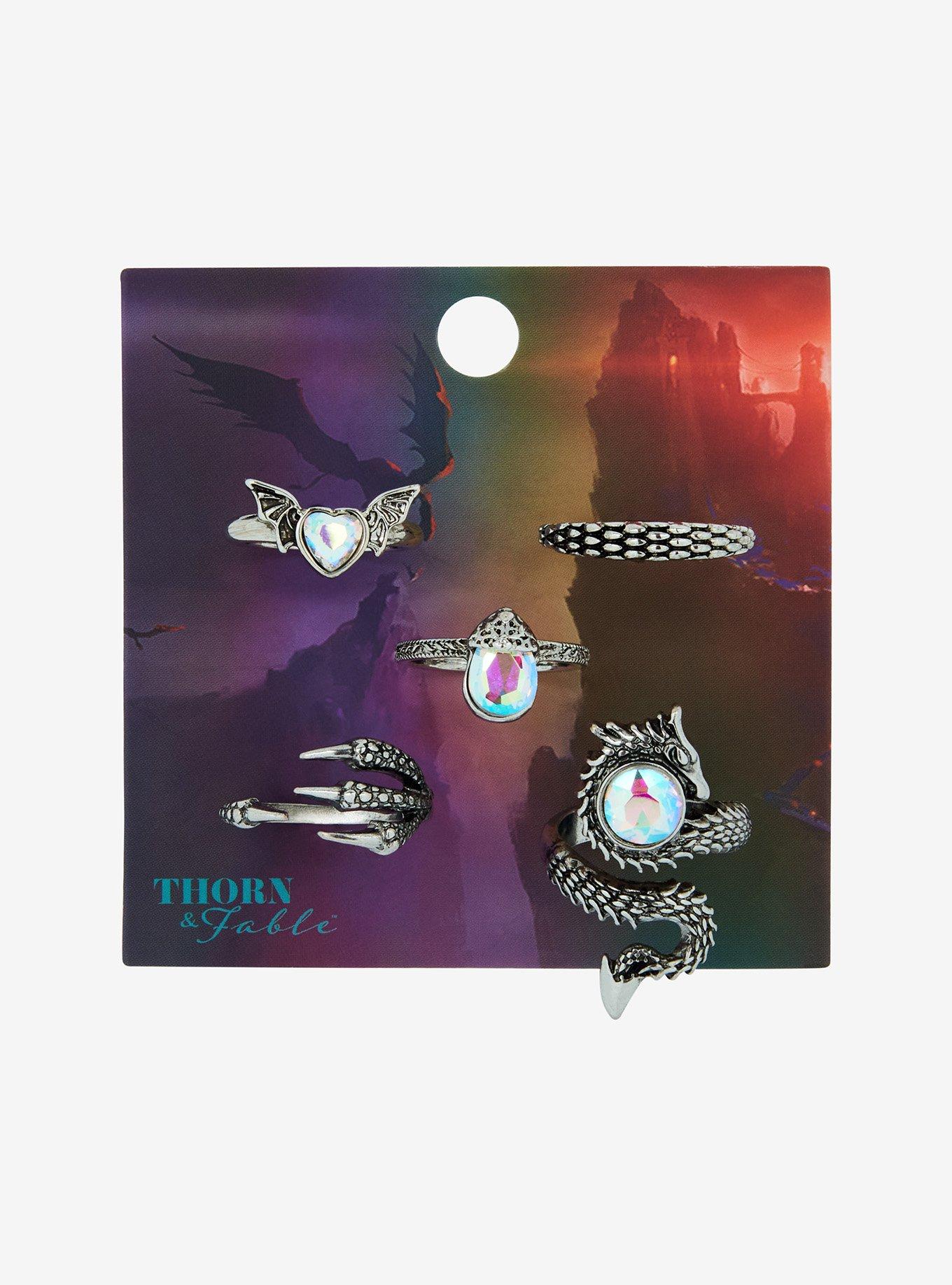 Thorn & Fable Dragon Gem Ring Set, , hi-res