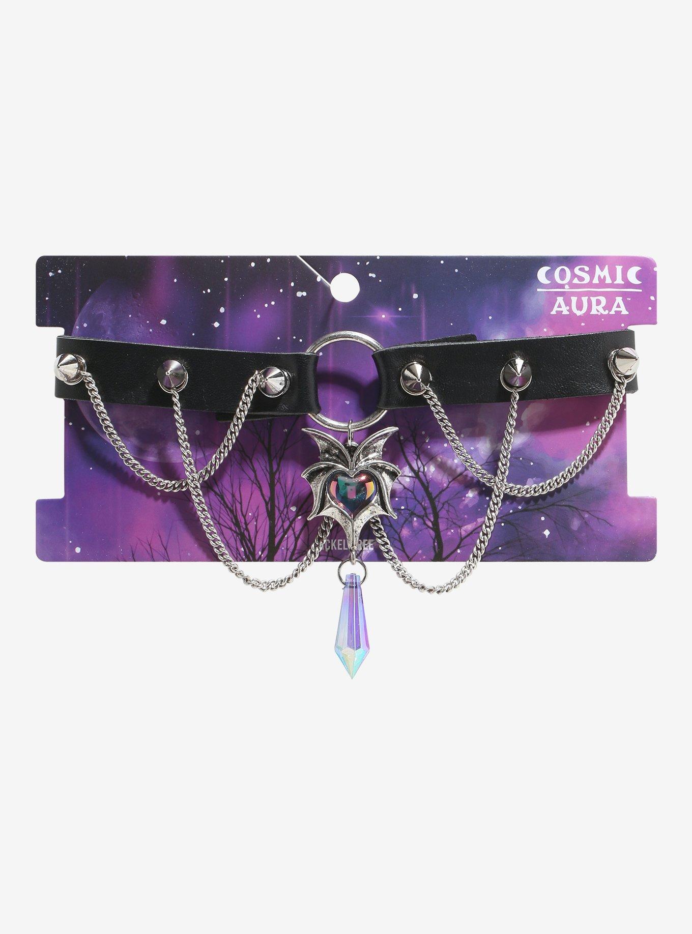 Cosmic Aura Dragon Crystal Chain Drop Choker, , hi-res