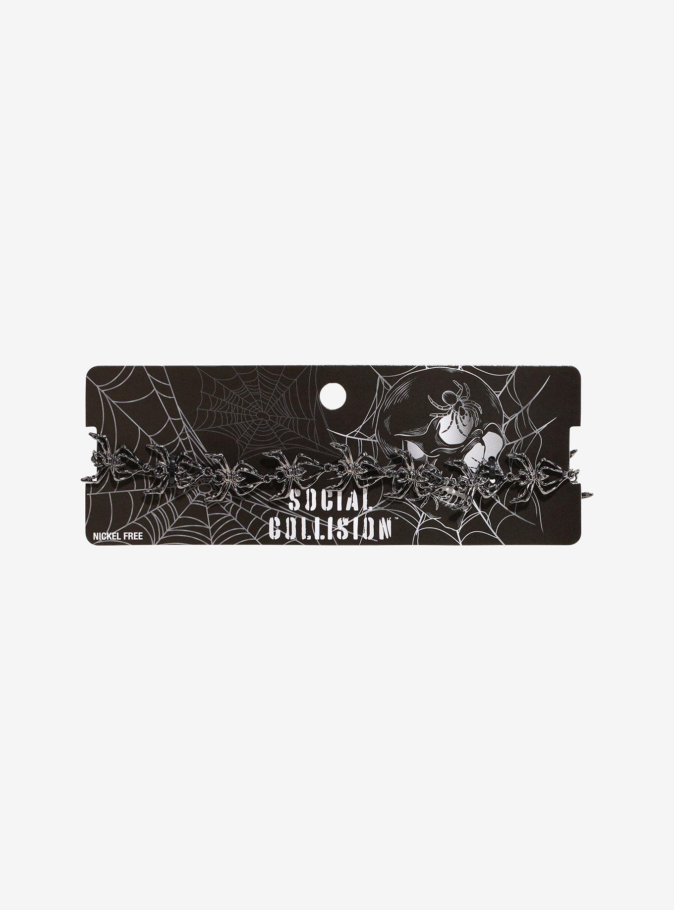 Social Collision Spider Charm Choker, , hi-res