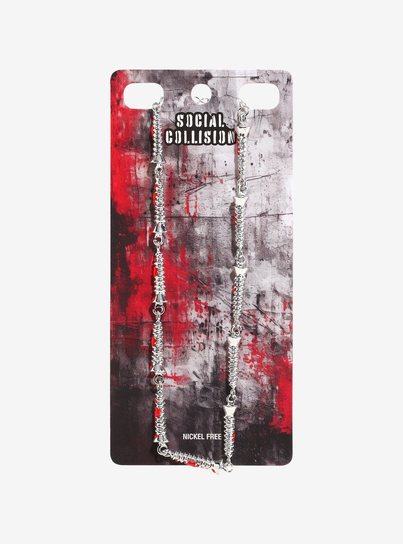 Social Collision Bloody Screw Choker Necklace, , hi-res