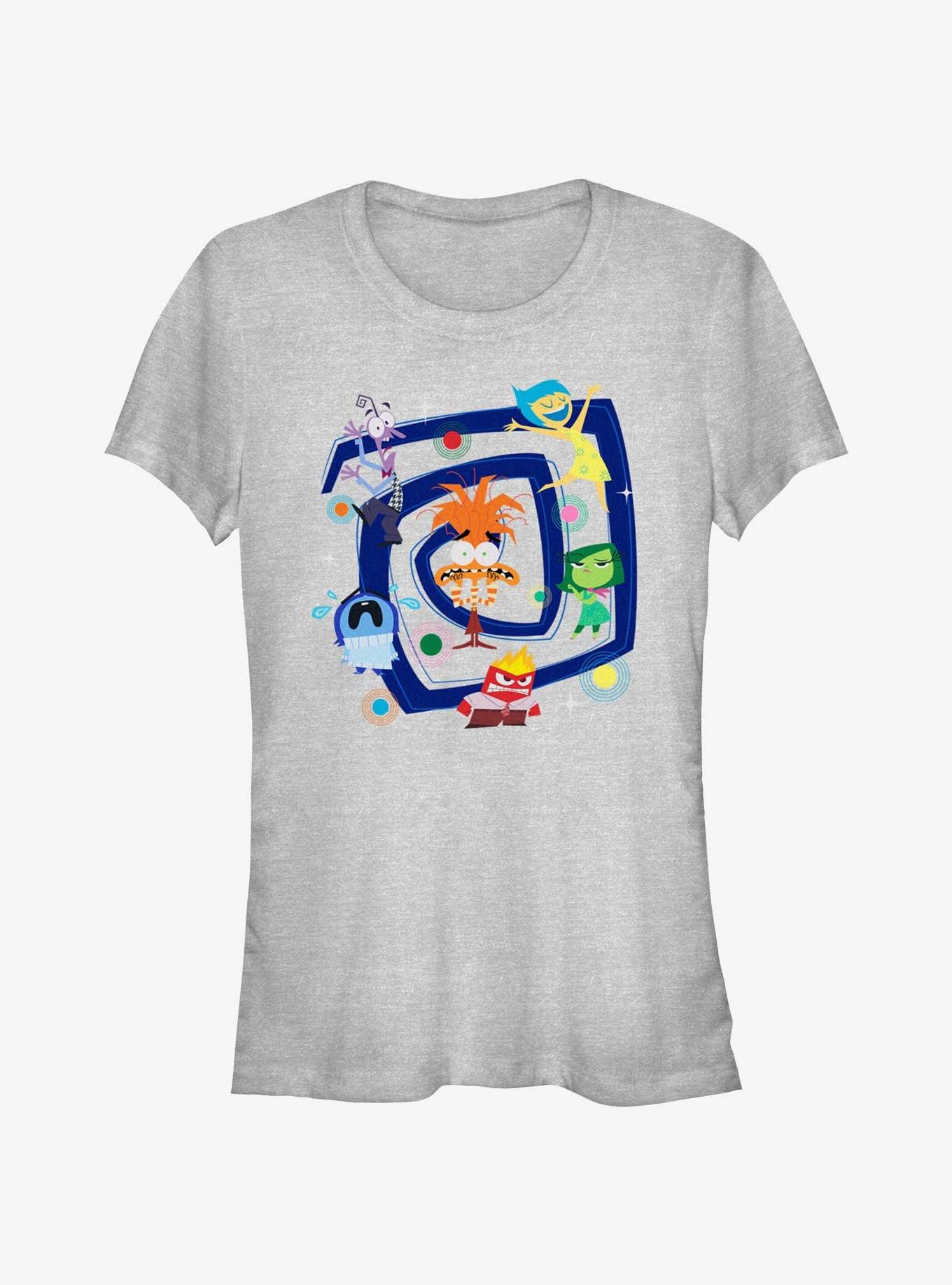 Disney Pixar Inside Out 2 All Emotions Swirling Girls T-Shirt, ATH HTR, hi-res